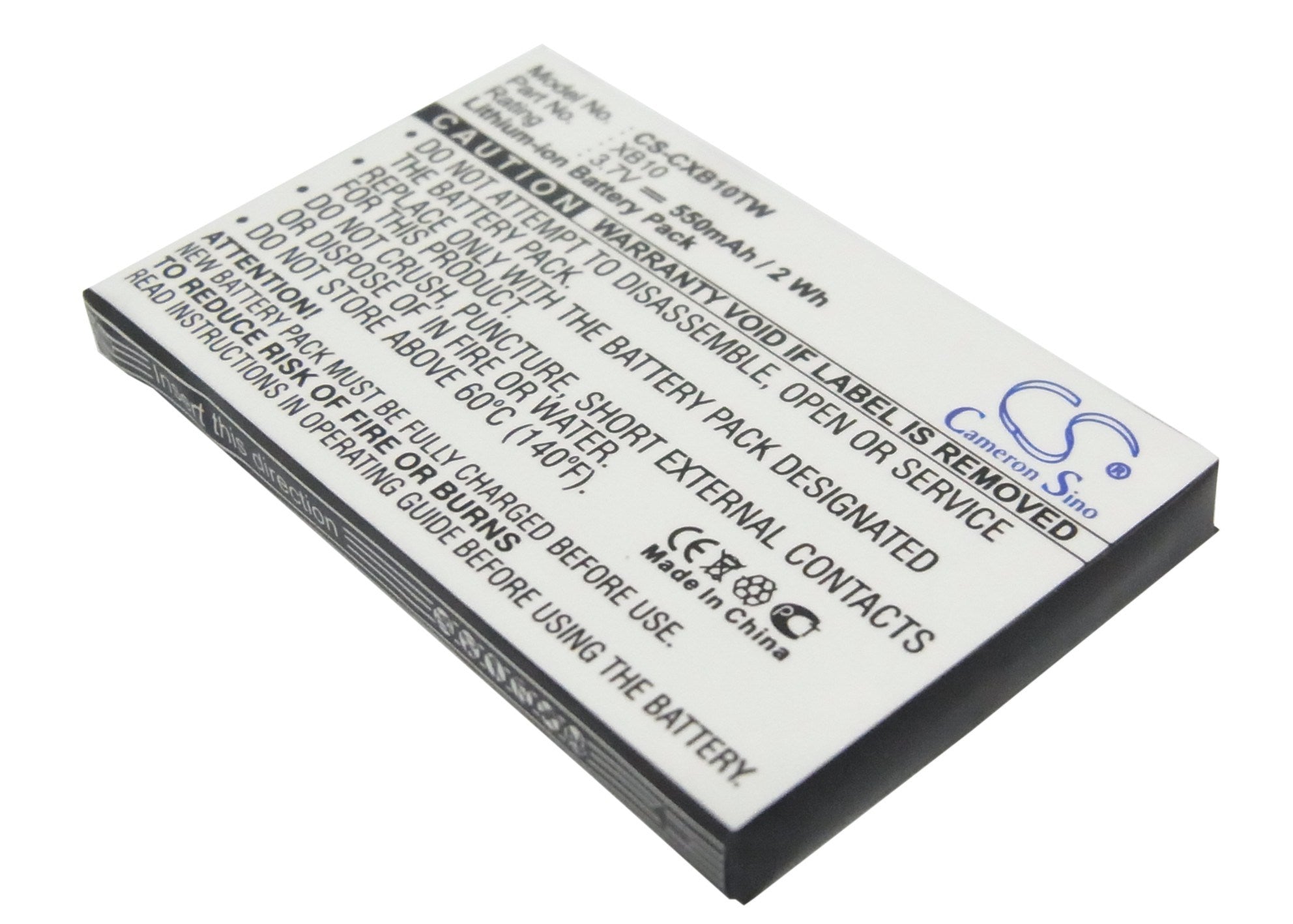 550mAh Battery - CS-CXB10TW / Li-ion / Volts: 3.7