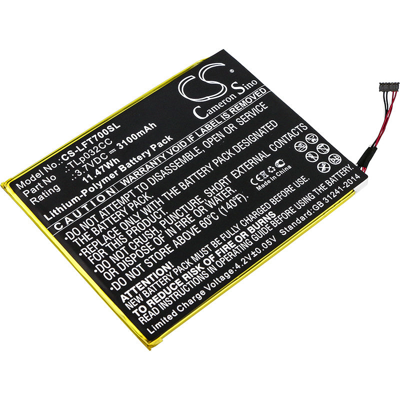 3100mAh Battery - CS-LFT700SL / Li-Polymer / Volts: 3.7