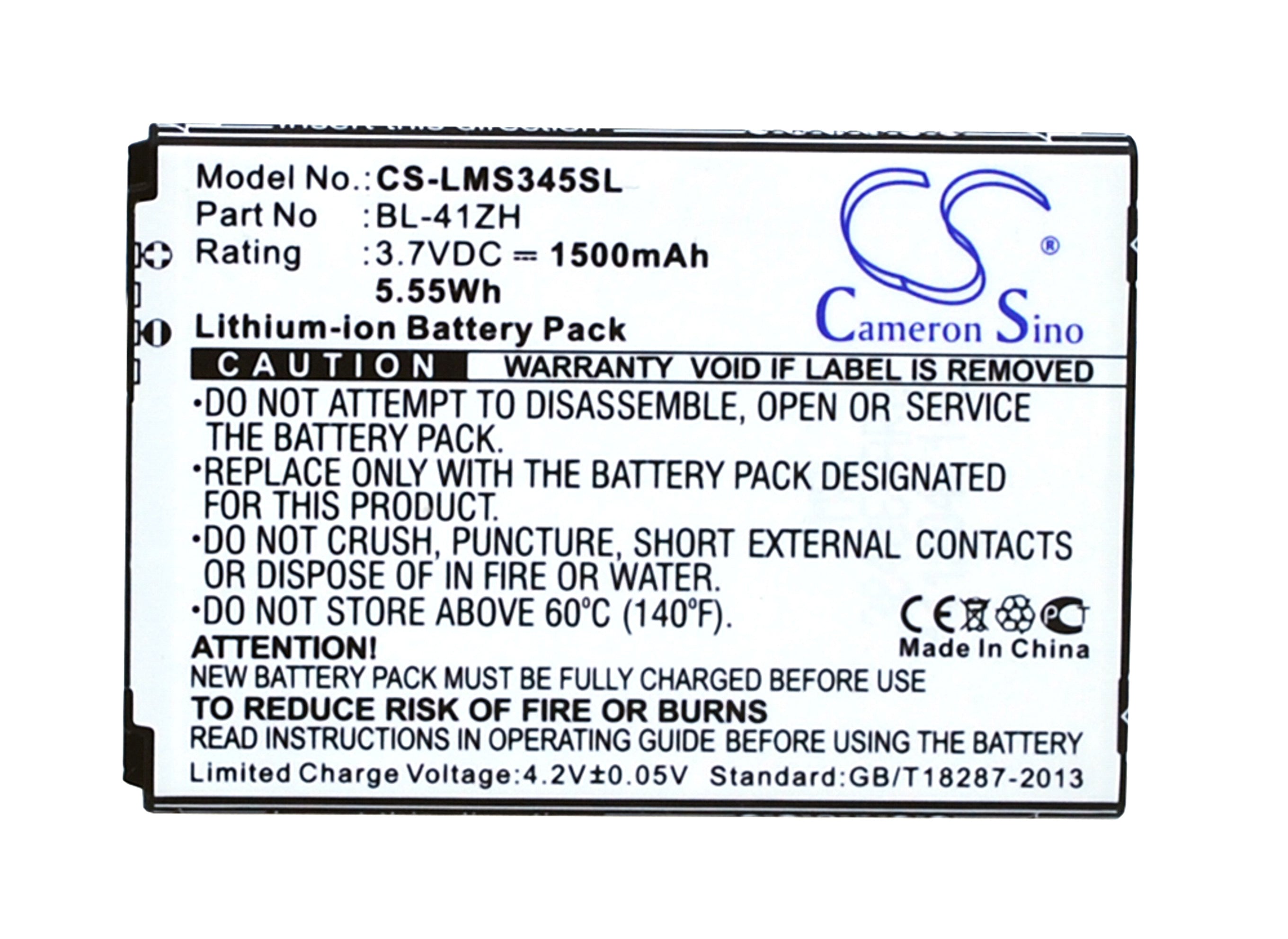 1500mAh Battery - CS-LMS345SL / Li-ion / Volts: 3.7