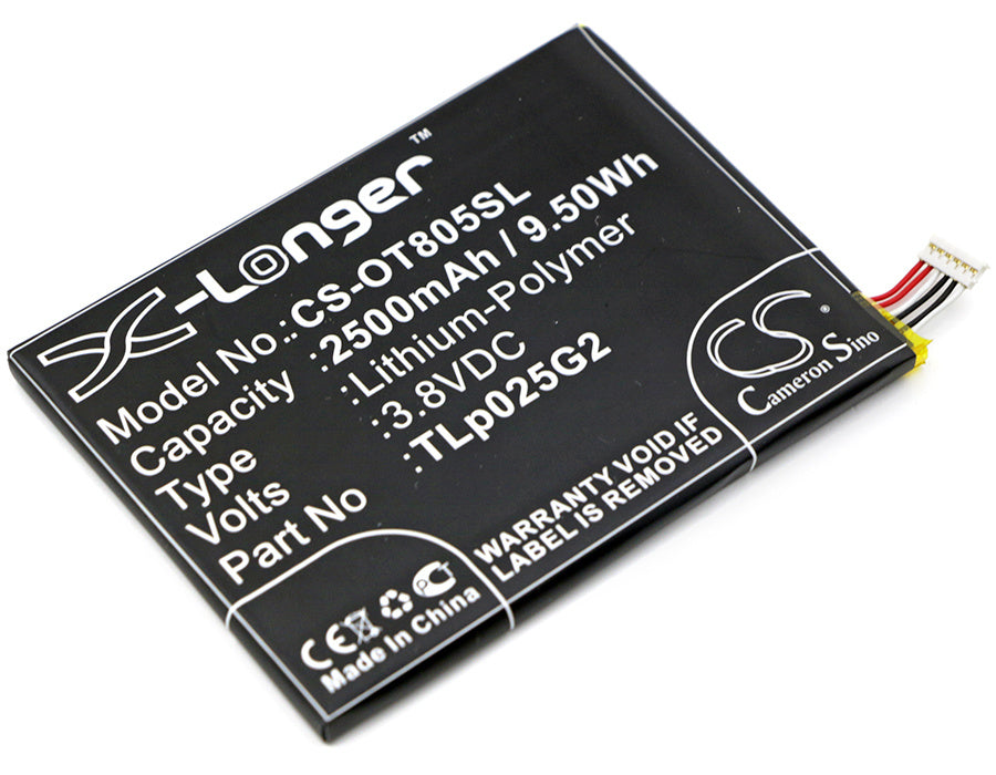 2500mAh Battery - CS-OT805SL / Li-Polymer / Volts: 3.8