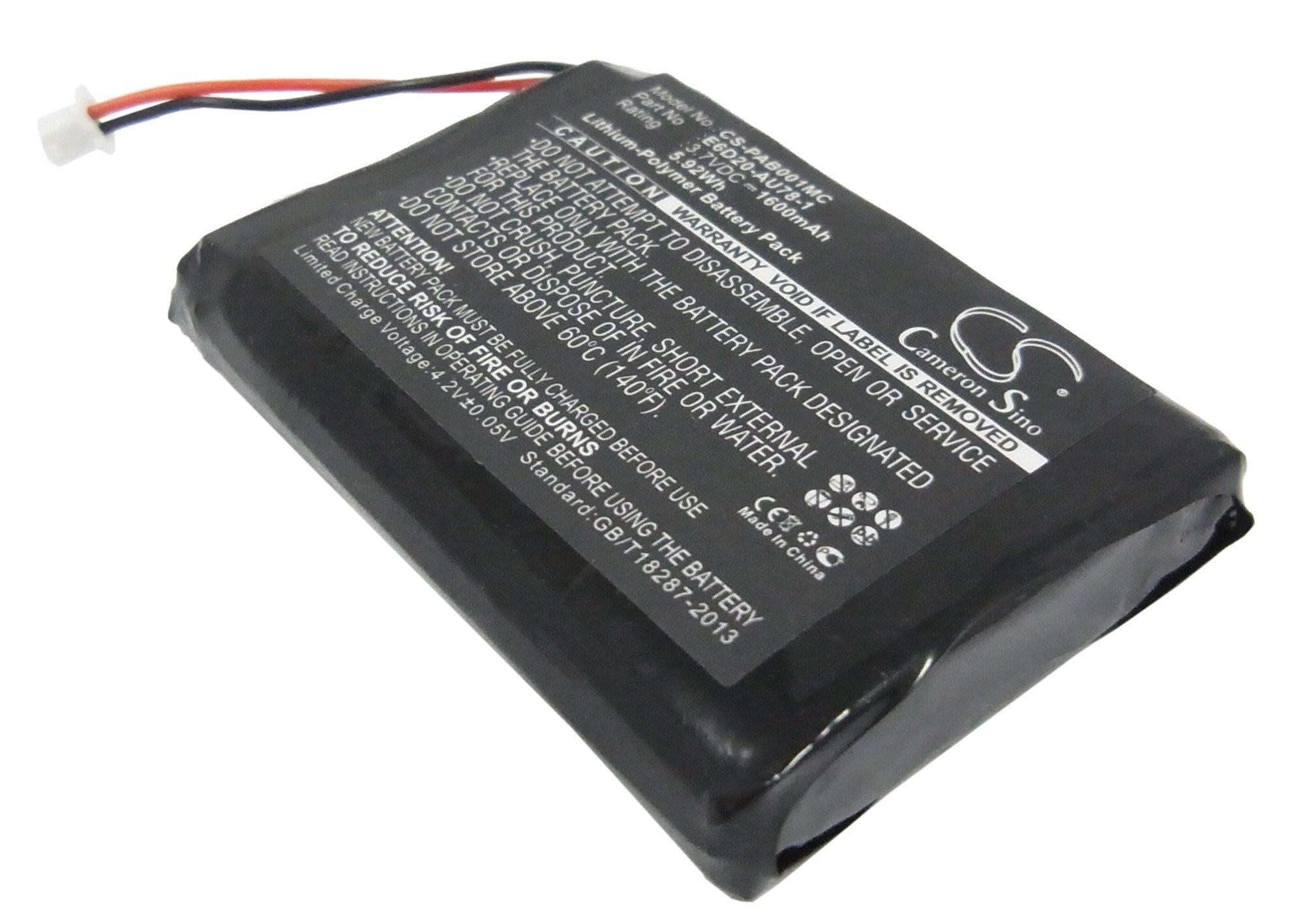 1600mAh Battery - CS-PAB001MC / Li-Polymer / Volts: 3.7