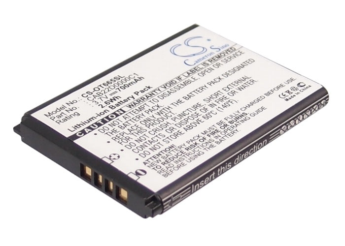 700mAh Battery - CS-OT665SL / Li-ion / Volts: 3.7