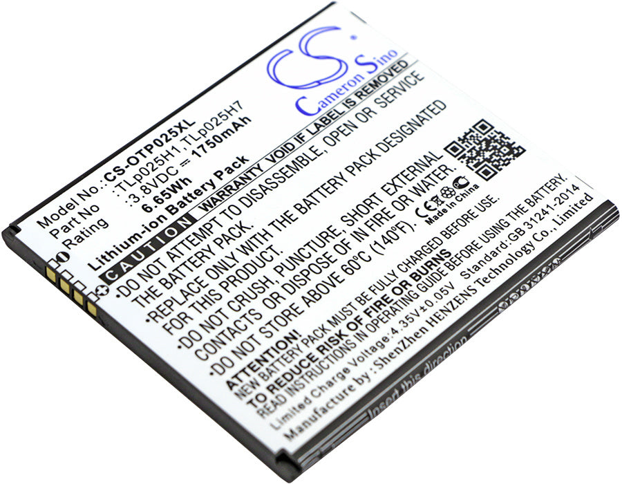 1750mAh Battery - CS-OTP025XL / Li-ion / Volts: 3.8