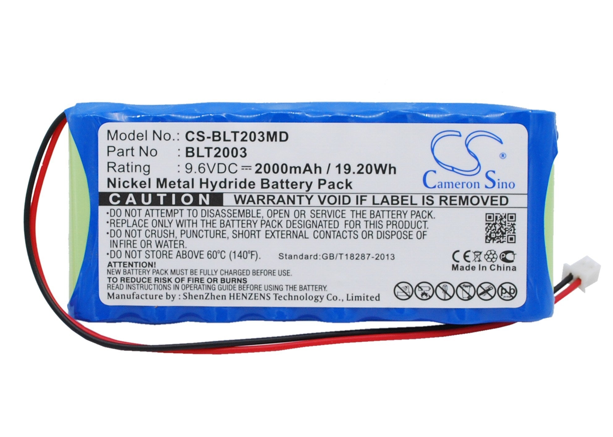2000mAh Battery - CS-BLT203MD / Ni-MH / Volts: 9.6
