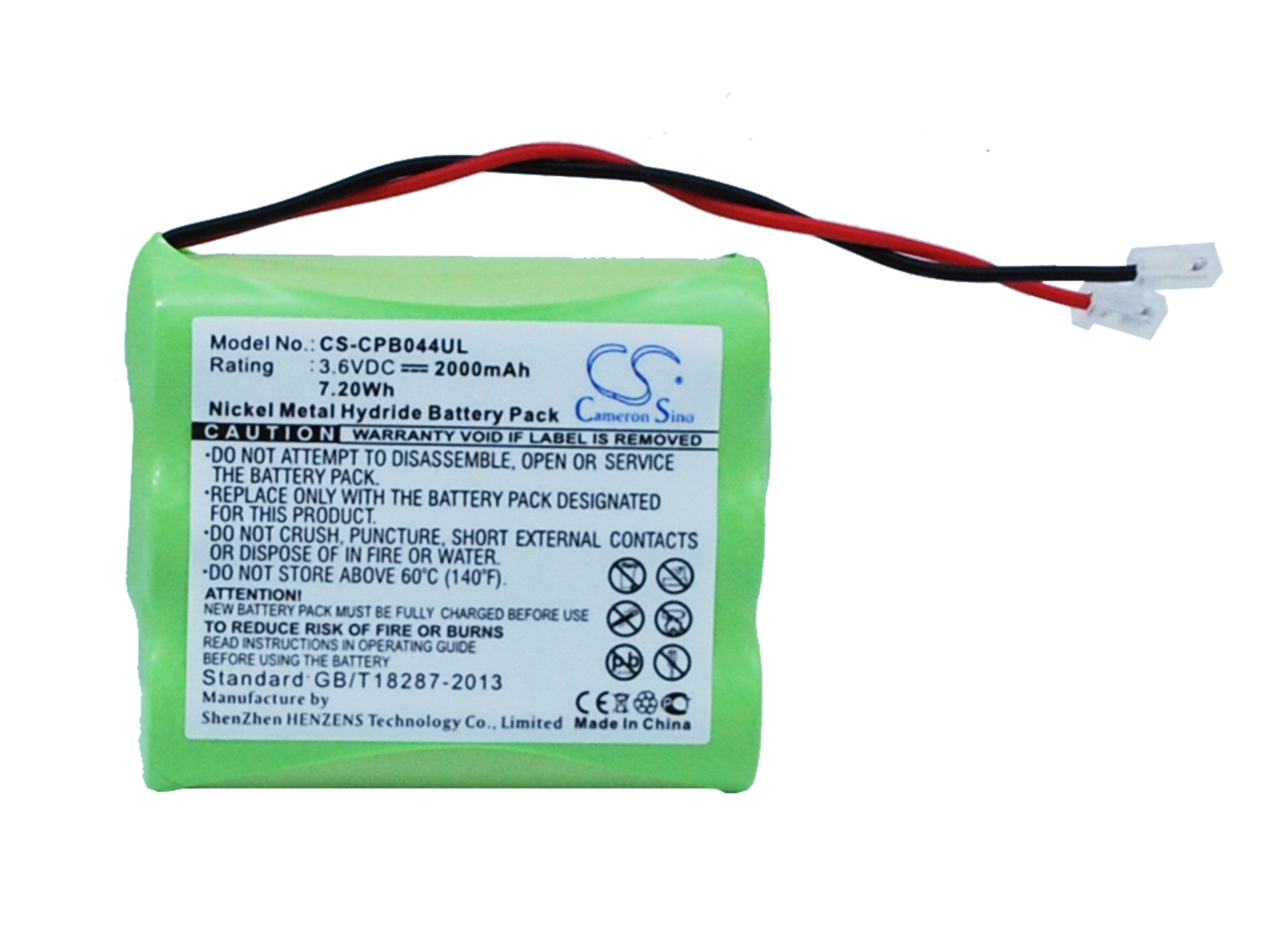 2000mAh Battery - CS-CPB044UL / Ni-MH / Volts: 3.6