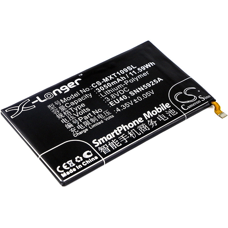 3050mAh Battery - CS-MXT109SL / Li-Polymer / Volts: 3.8