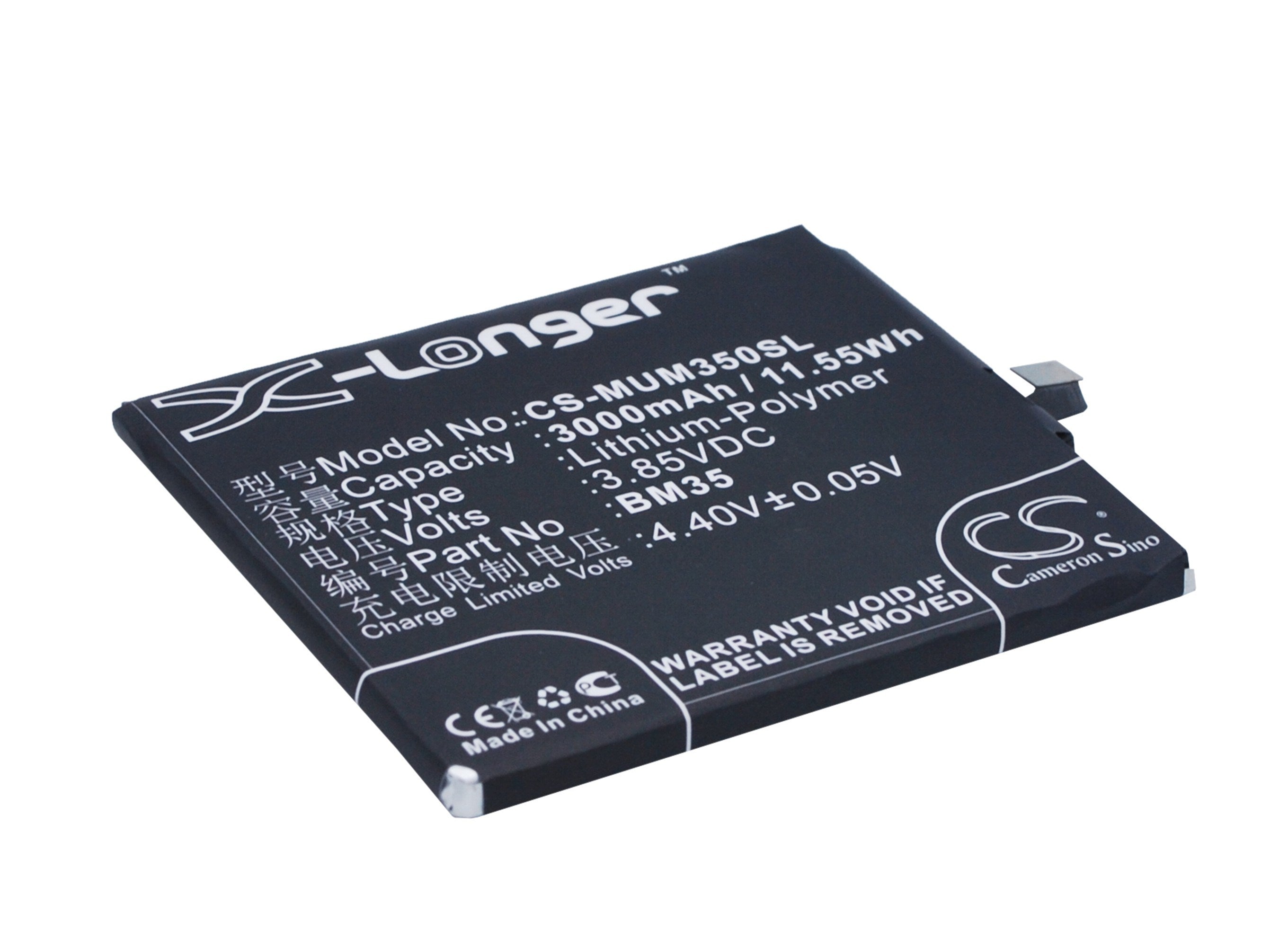 3000mAh Battery - CS-MUM350SL / Li-Polymer / Volts: 3.85