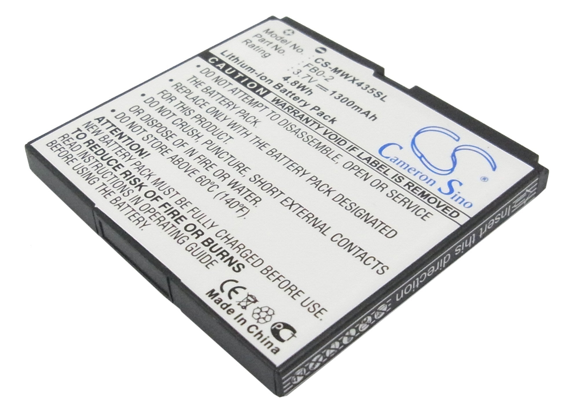 1300mAh Battery - CS-MWX435SL / Li-ion / Volts: 3.7