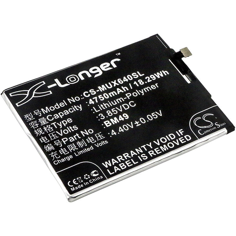 4750mAh Battery - CS-MUX640SL / Li-Polymer / Volts: 3.85