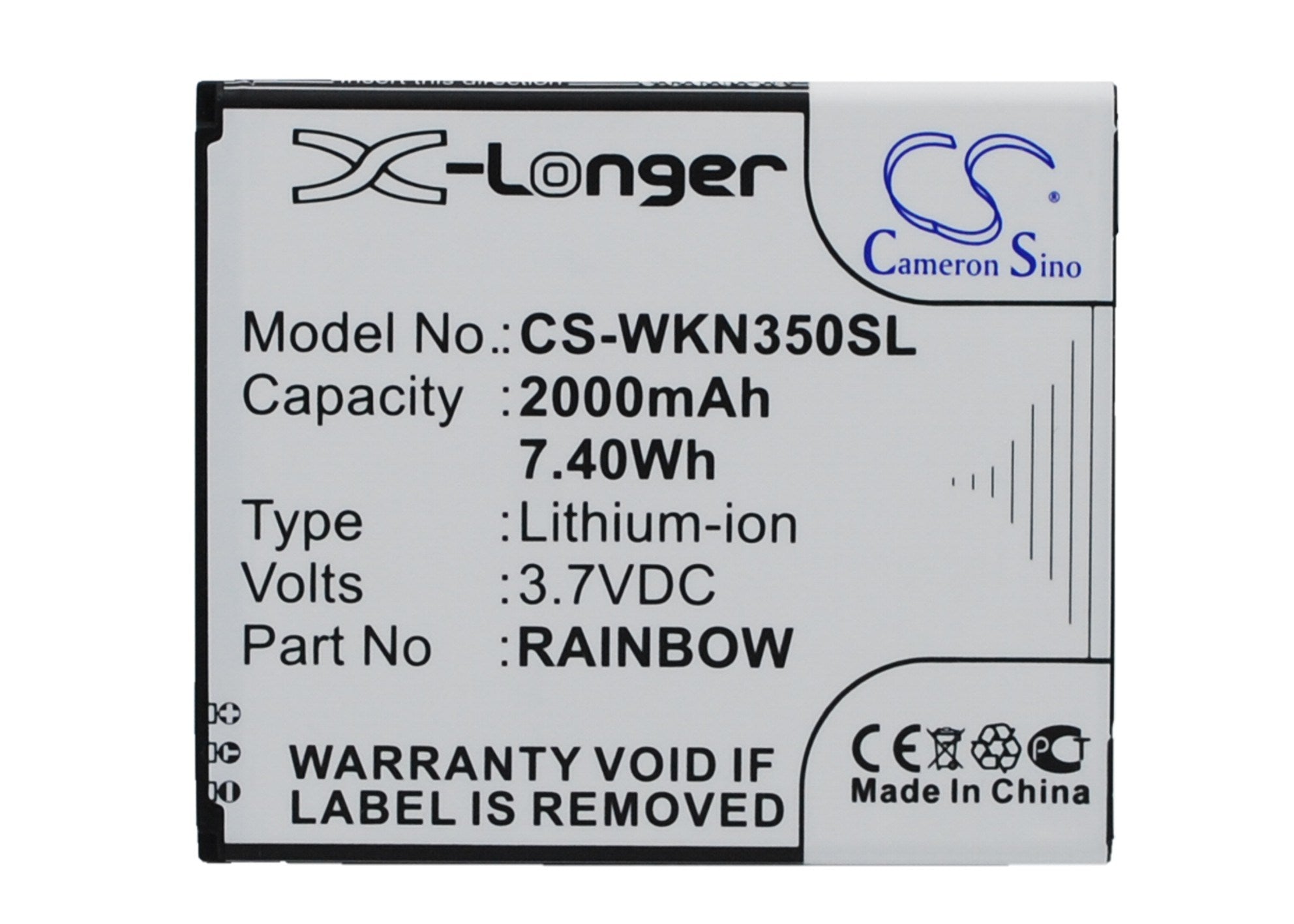 2000mAh Battery - CS-WKN350SL / Li-ion / Volts: 3.7