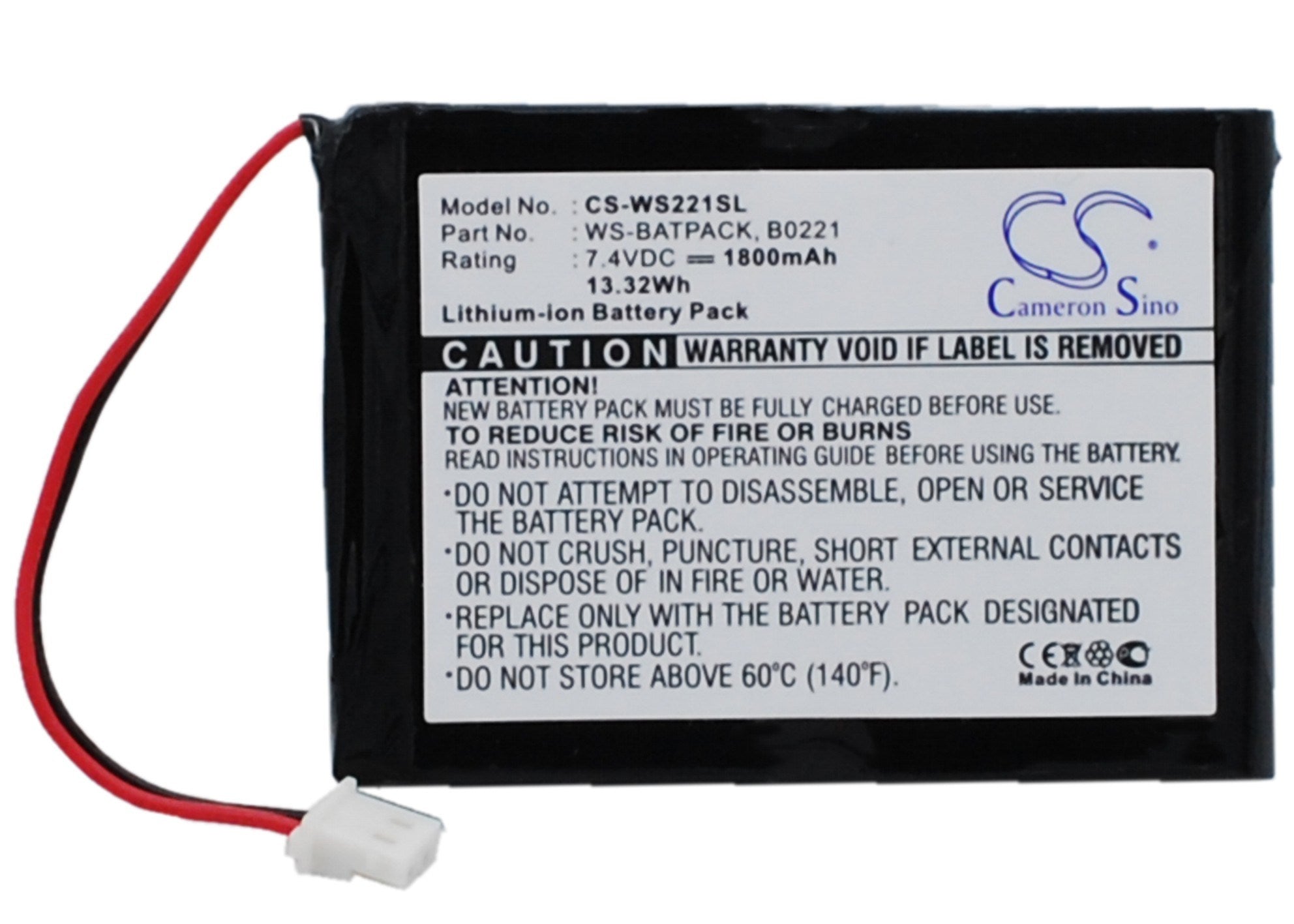 1800mAh Battery - CS-WS221SL / Li-ion / Volts: 7.4