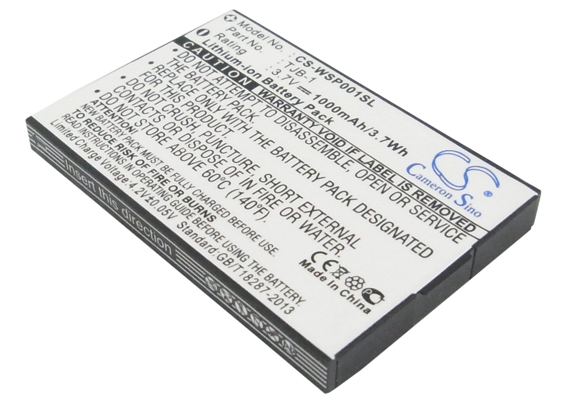 1000mAh Battery - CS-WSP001SL / Li-ion / Volts: 3.7