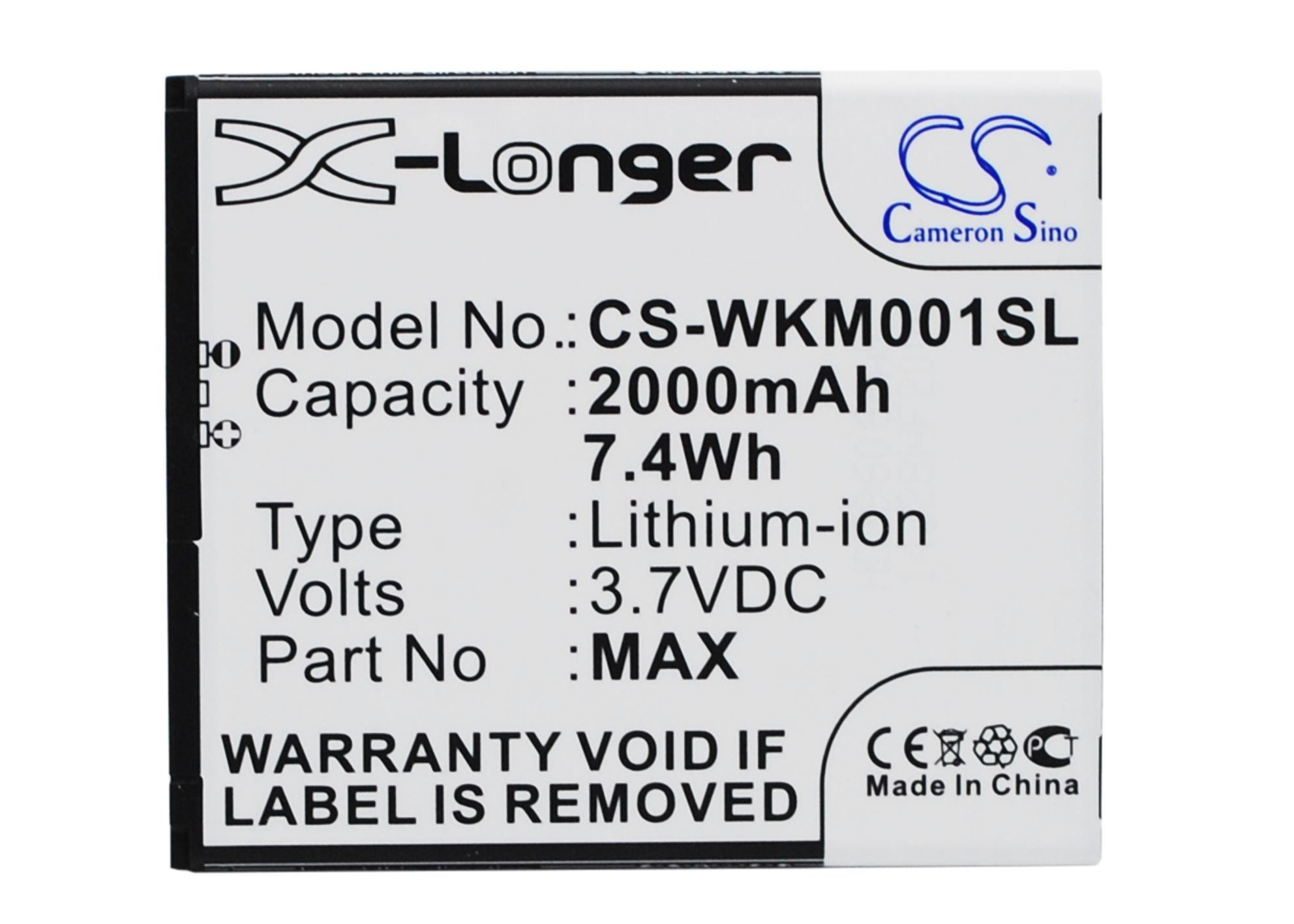 2000mAh Battery - CS-WKM001SL / Li-ion / Volts: 3.7