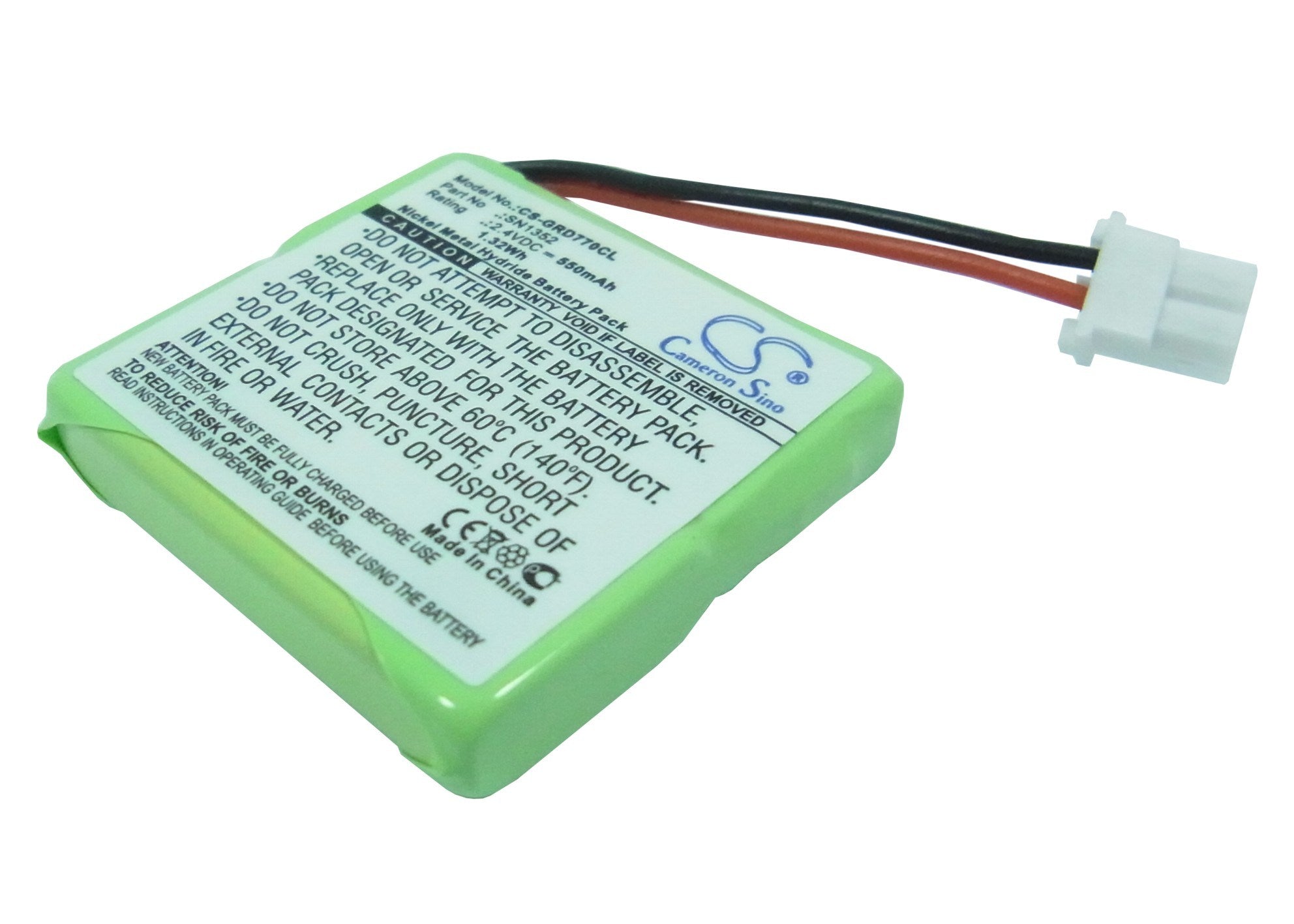 550mAh Battery - CS-GRD770CL / Ni-MH / Volts: 2.4