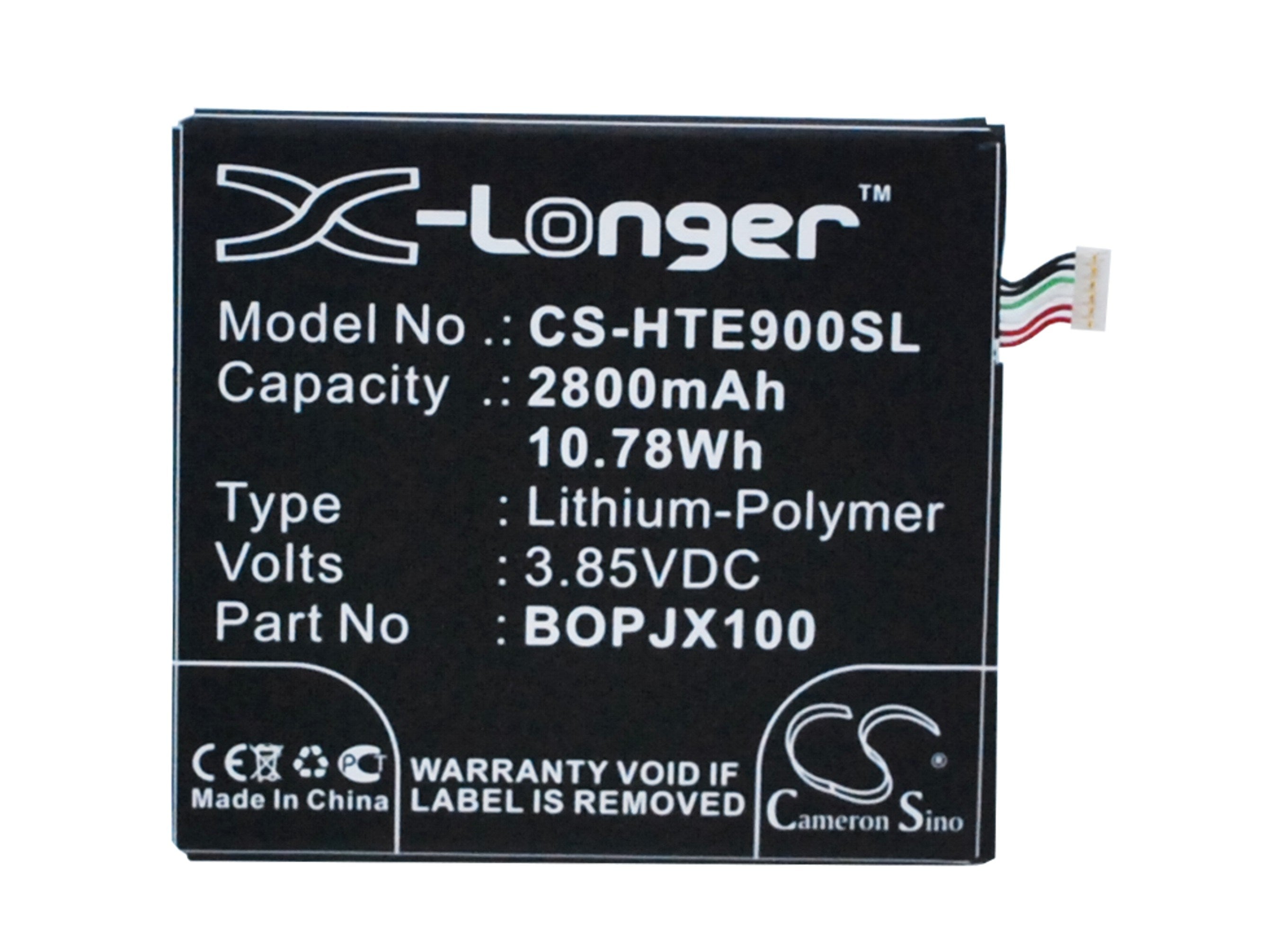 2800mAh Battery - CS-HTE900SL / Li-Polymer / Volts: 3.85