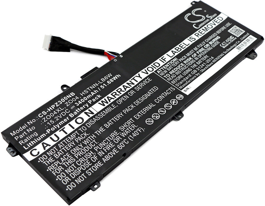3400mAh Battery - CS-HPZ300NB / Li-Polymer / Volts: 15.2