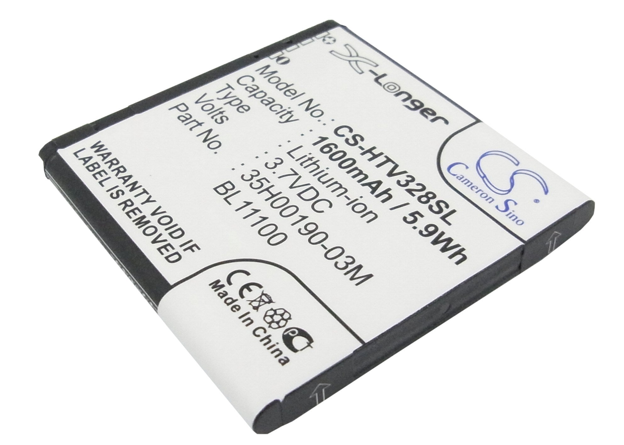 1600mAh Battery - CS-HTV328SL / Li-ion / Volts: 3.7