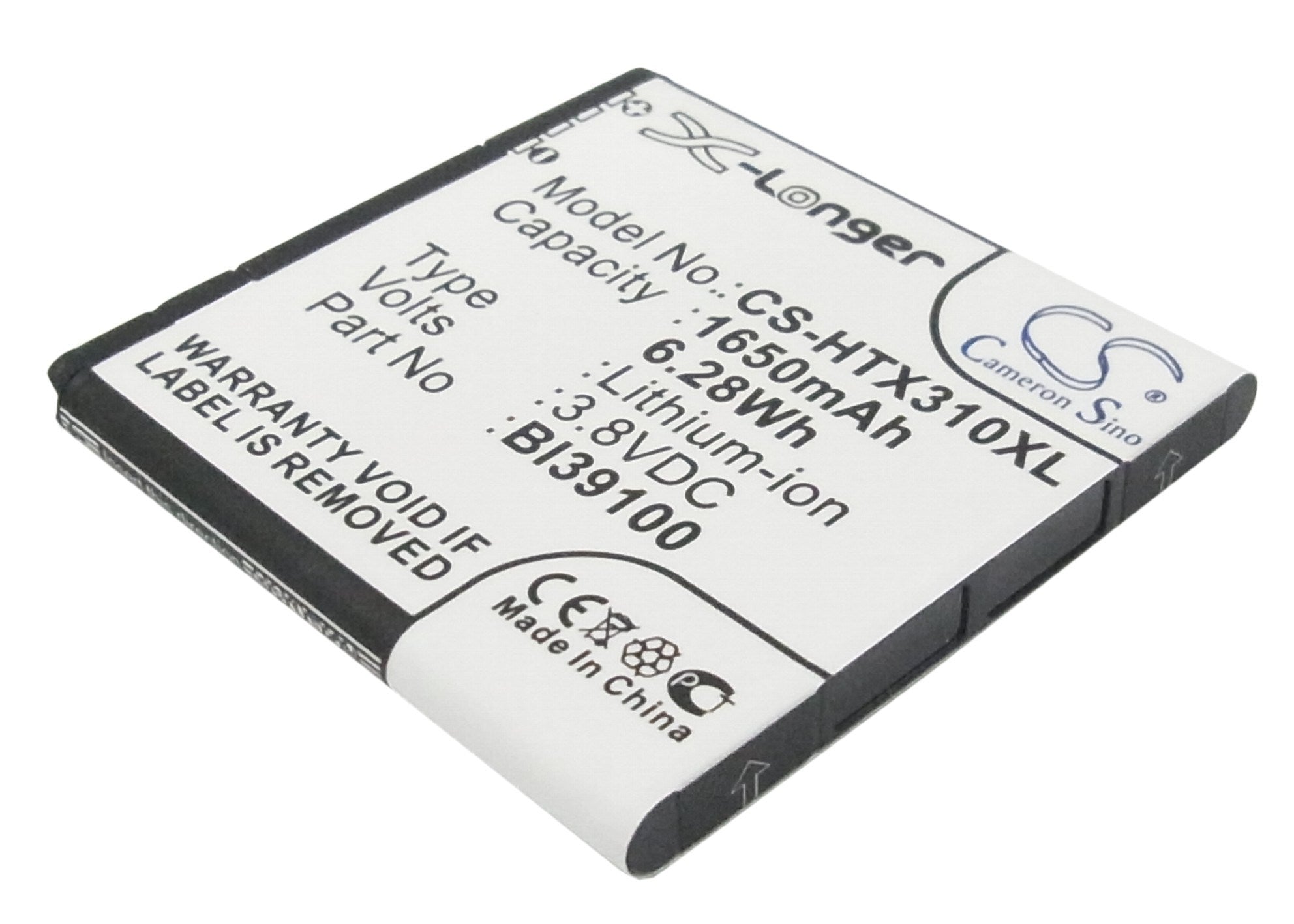 1650mAh Battery - CS-HTX310XL / Li-ion / Volts: 3.8