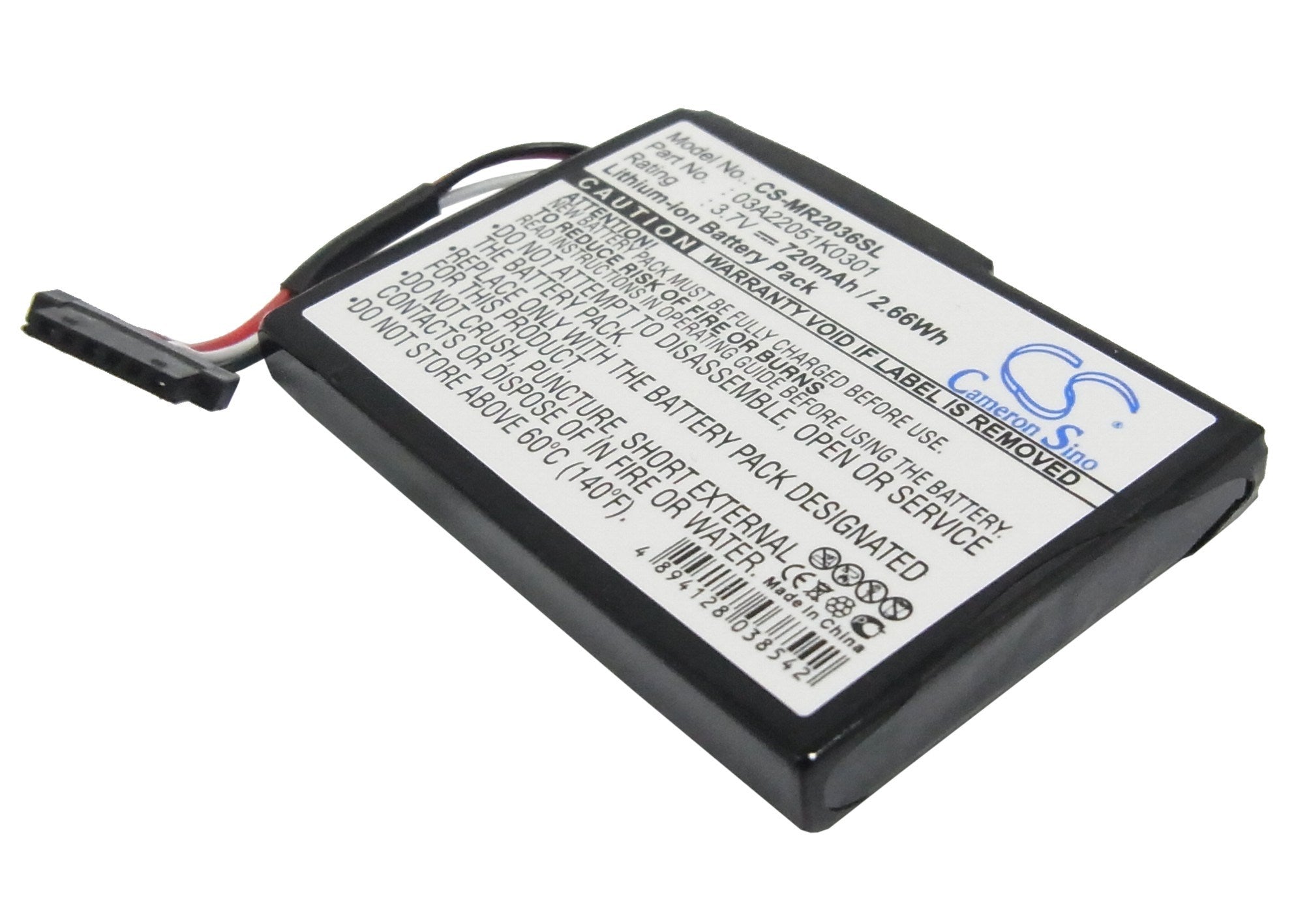 720mAh Battery - CS-MR2036SL / Li-ion / Volts: 3.7