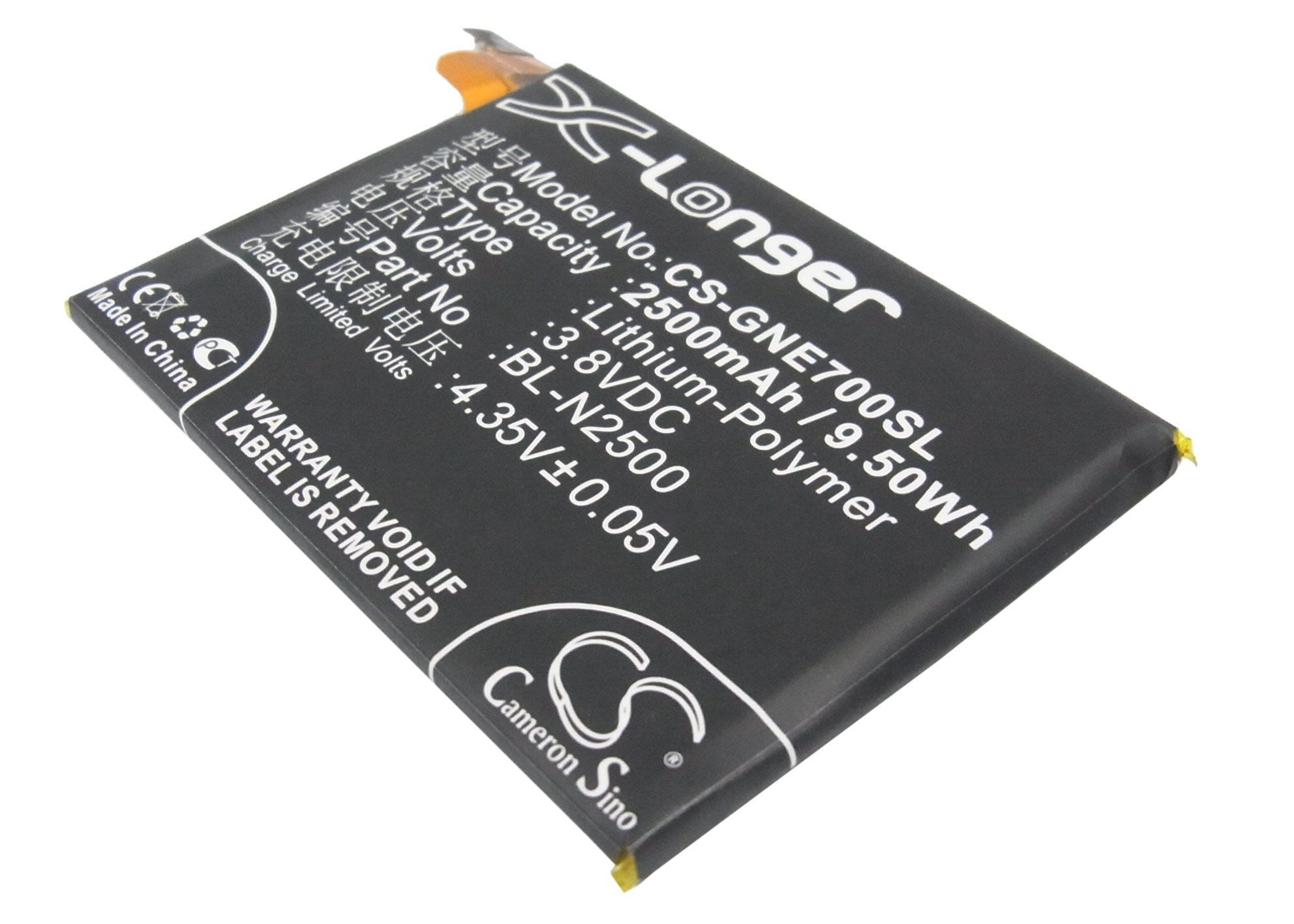 2500mAh Battery - CS-GNE700SL / Li-Polymer / Volts: 3.8V