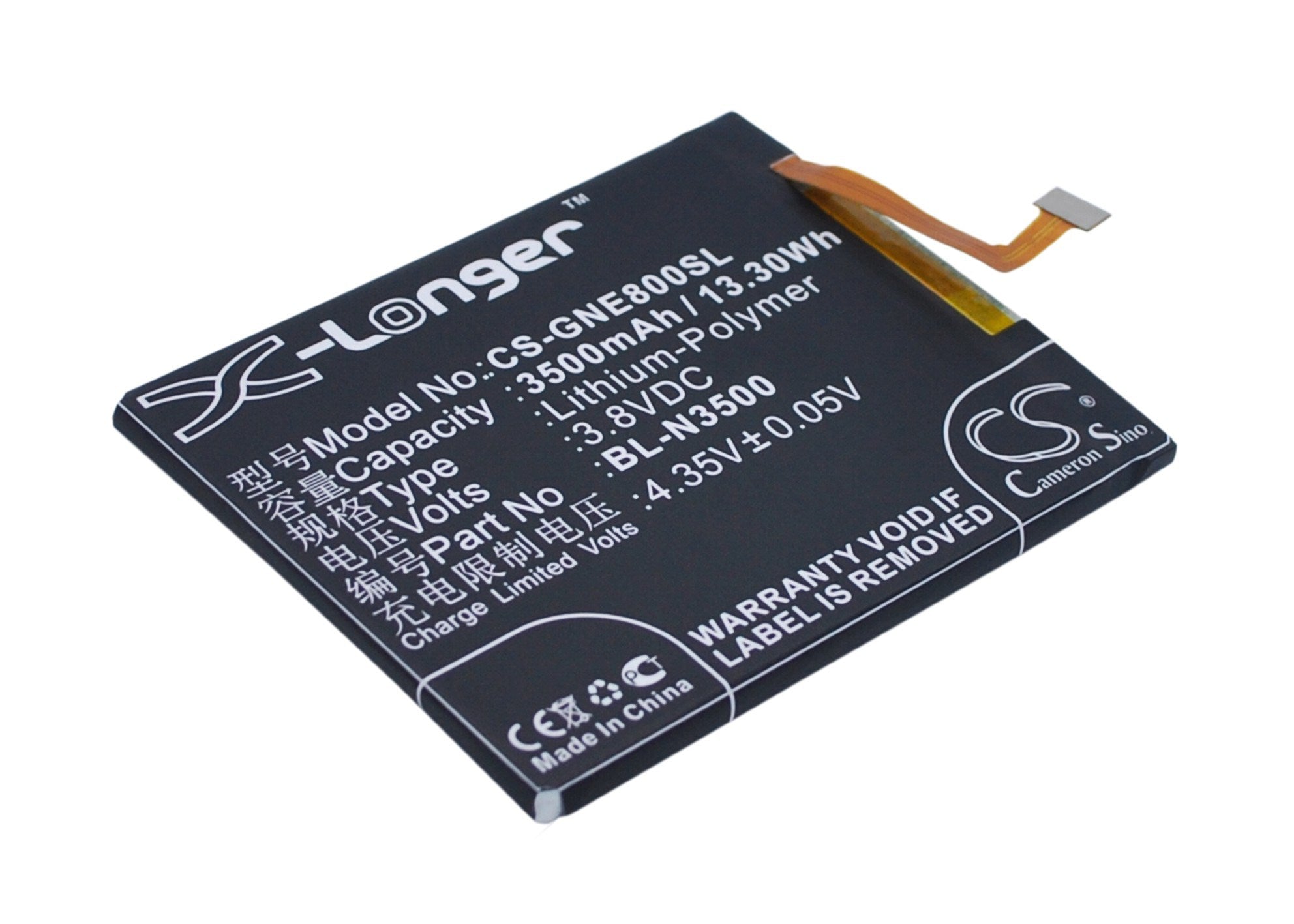 3500mAh Battery - CS-GNE800SL / Li-Polymer / Volts: 3.8