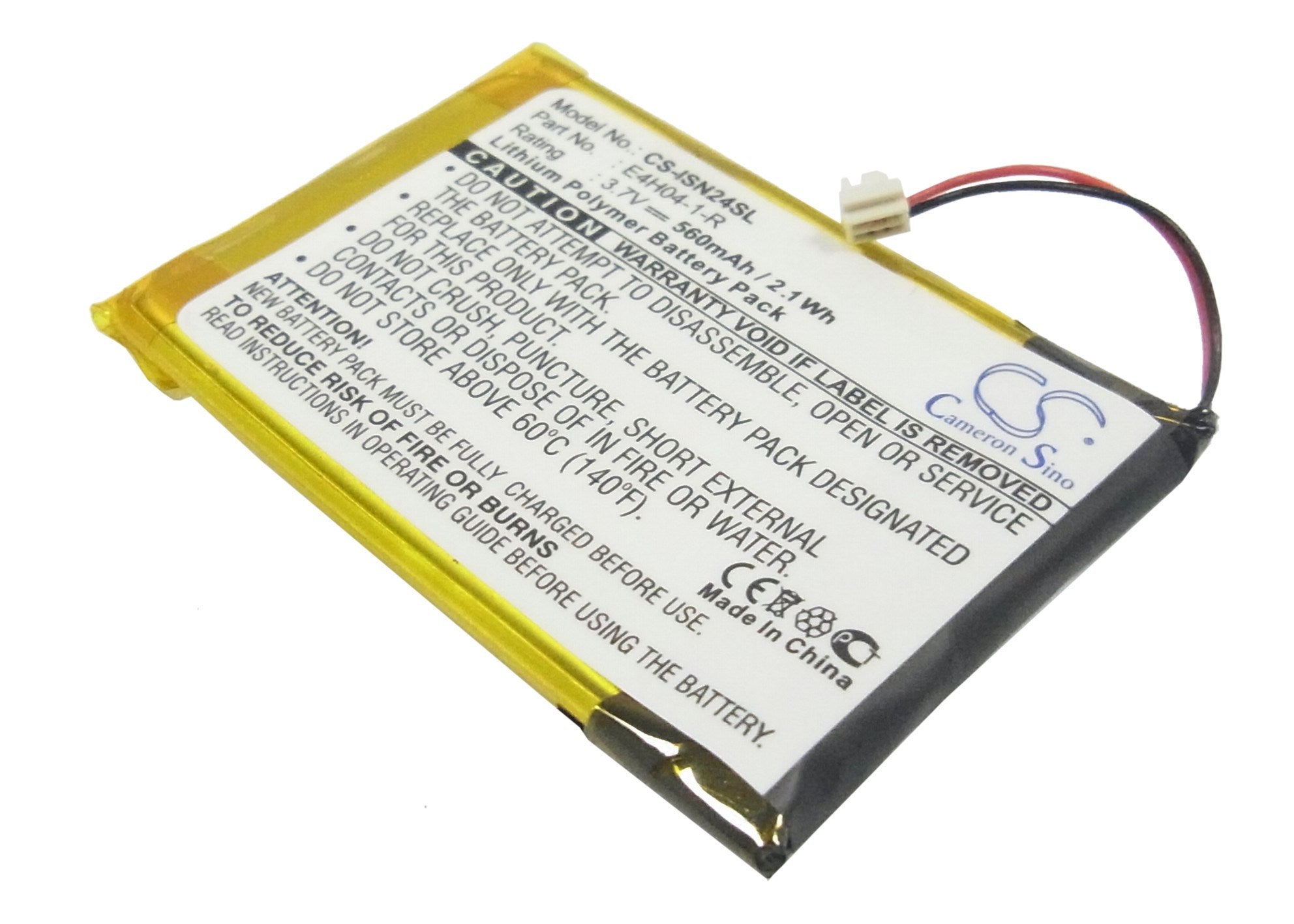 560mAh Battery - CS-ISN24SL / Li-Polymer / Volts: 3.7