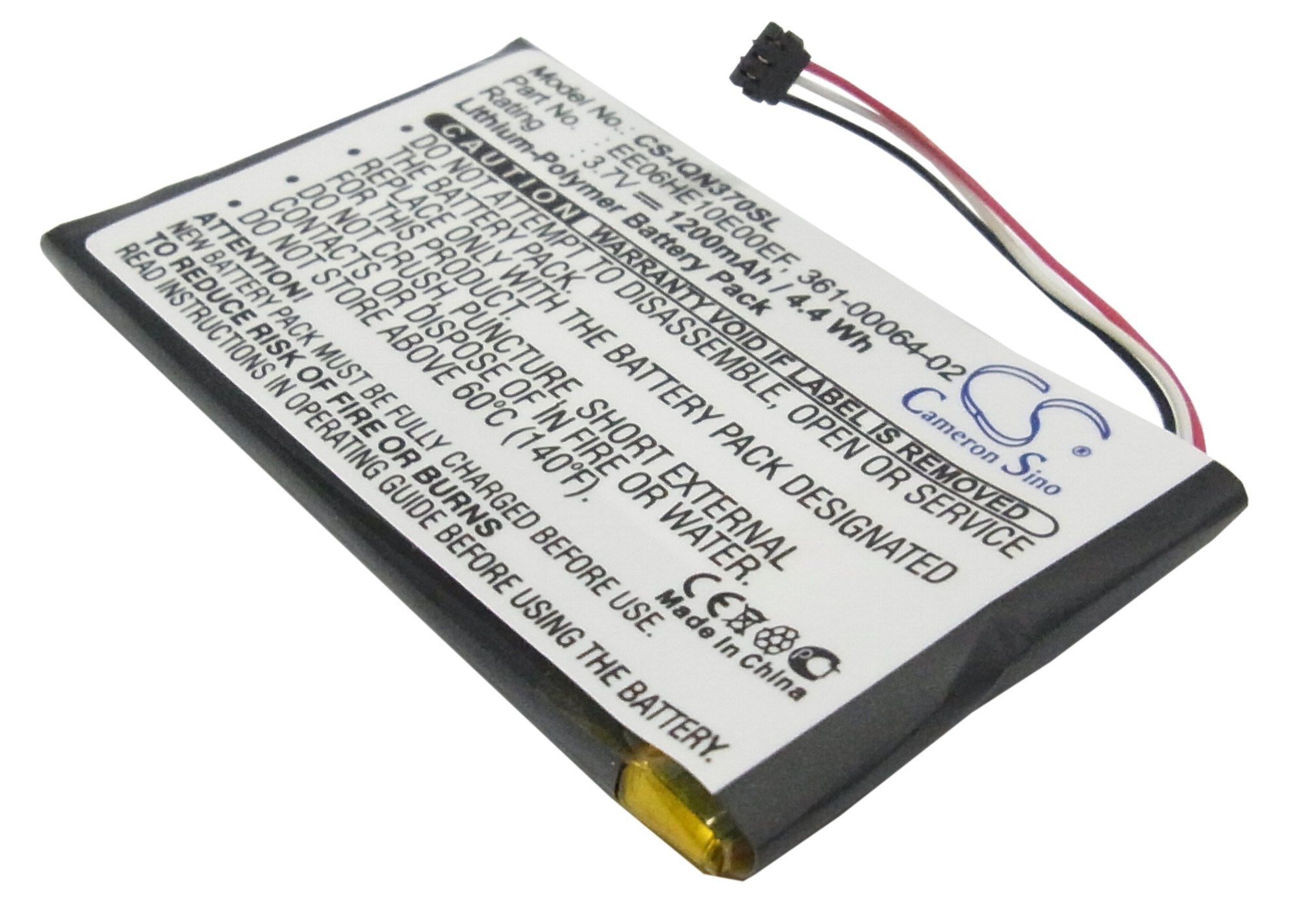 1200mAh Battery - CS-IQN370SL / Li-Polymer / Volts: 3.7