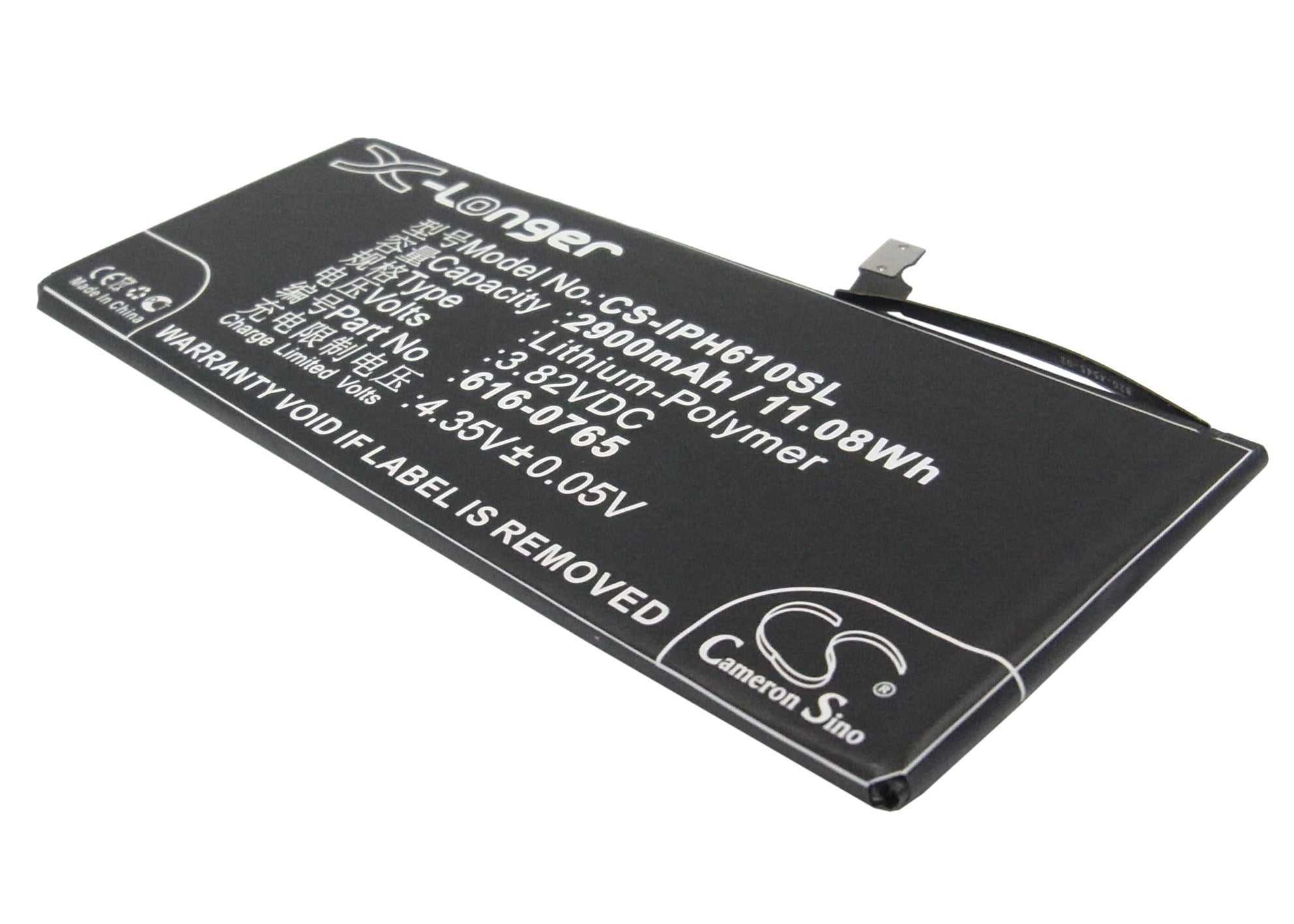 2900mAh Battery - CS-IPH610SL / Li-Polymer / Volts: 3.82V