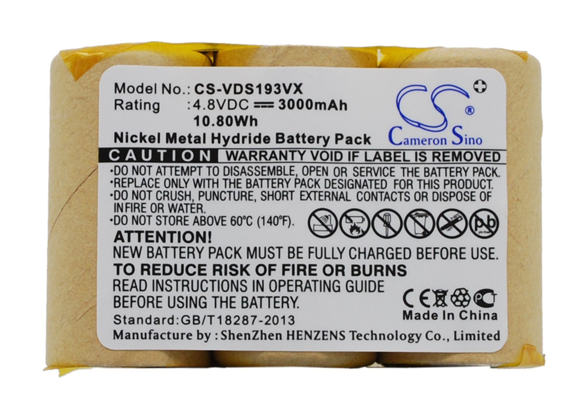 3000mAh Battery - CS-VDS193VX / Ni-MH / Volts: 4.8
