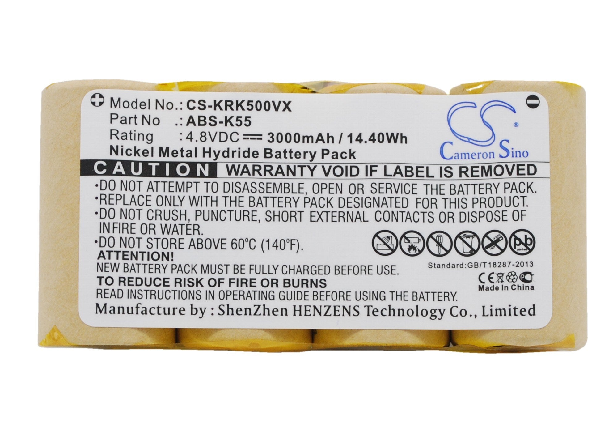 3000mAh Battery - CS-KRK500VX / Ni-MH / Volts: 4.8