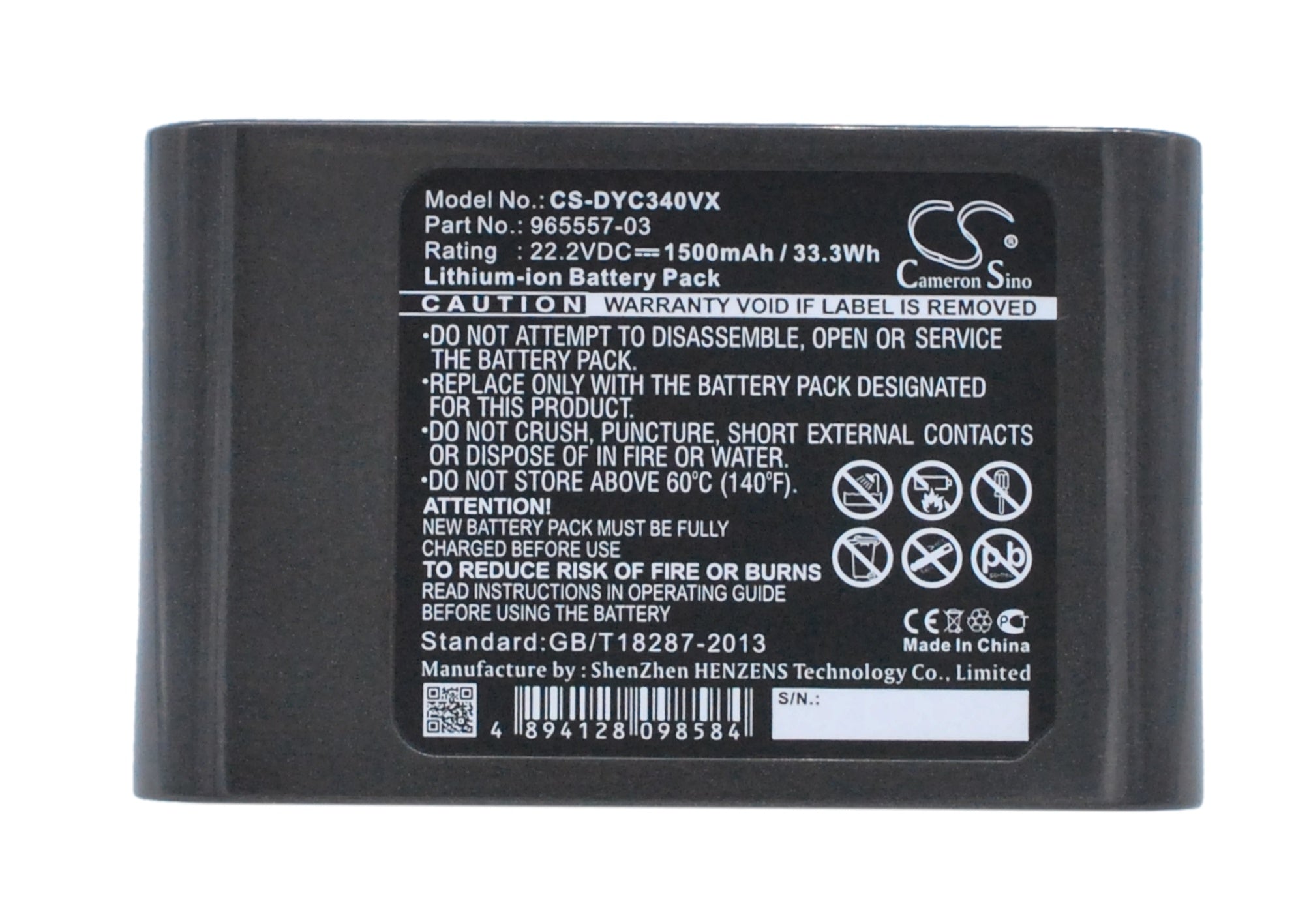 1500mAh Battery - CS-DYC340VX / Li-ion / Volts: 22.2