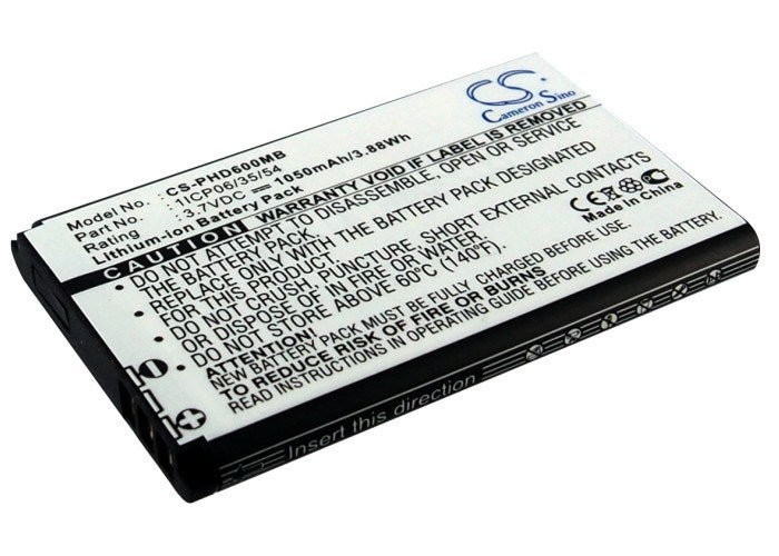 1050mAh Battery - CS-PHD600MB / Li-ion / Volts: 3.7