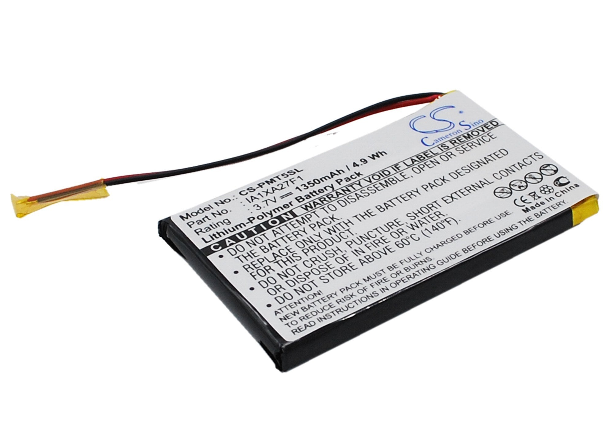 1350mAh Battery - CS-PMT5SL / Li-Polymer / Volts: 3.7