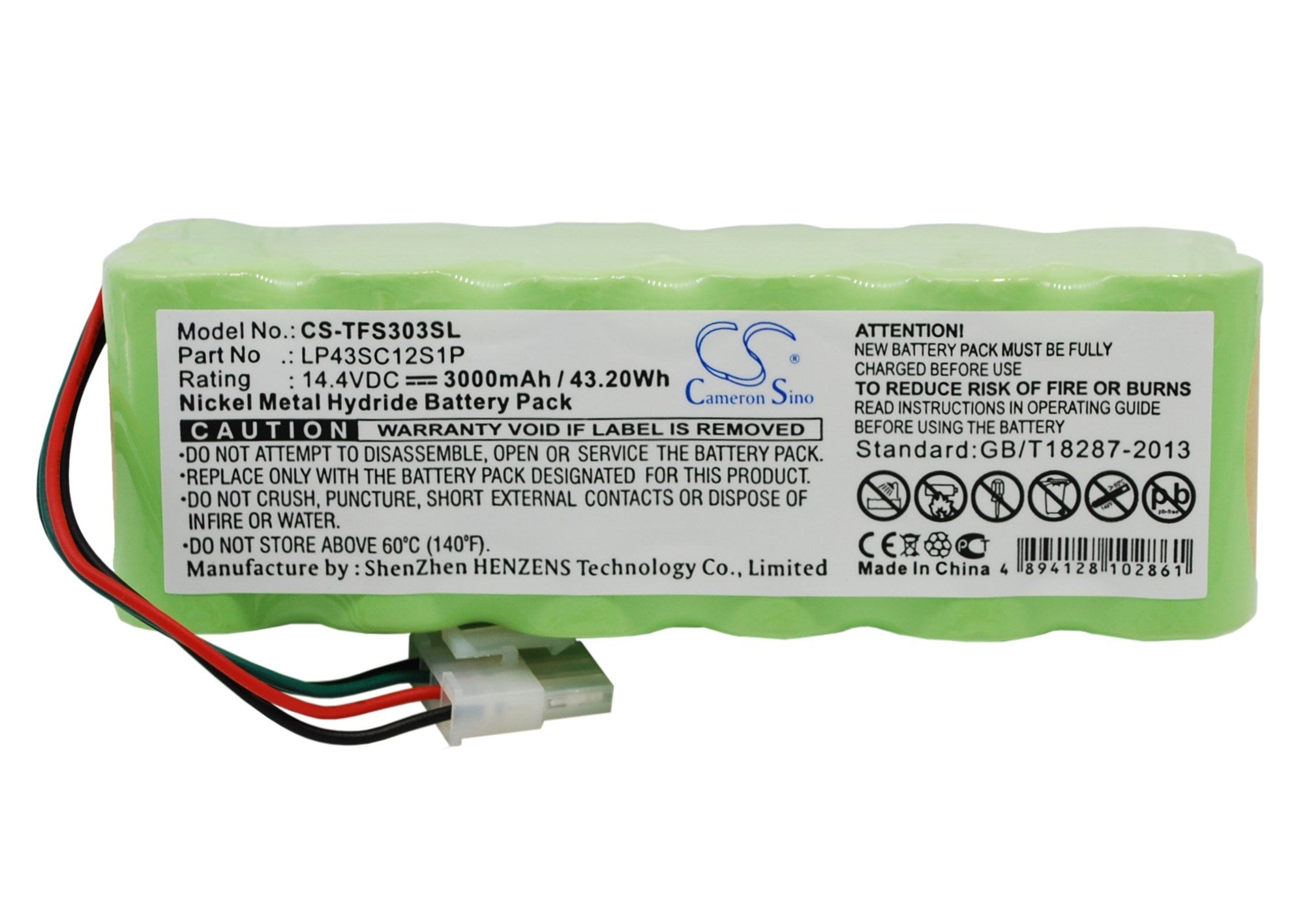 3000mAh Battery - CS-TFS303SL / Ni-MH / Volts: 14.4