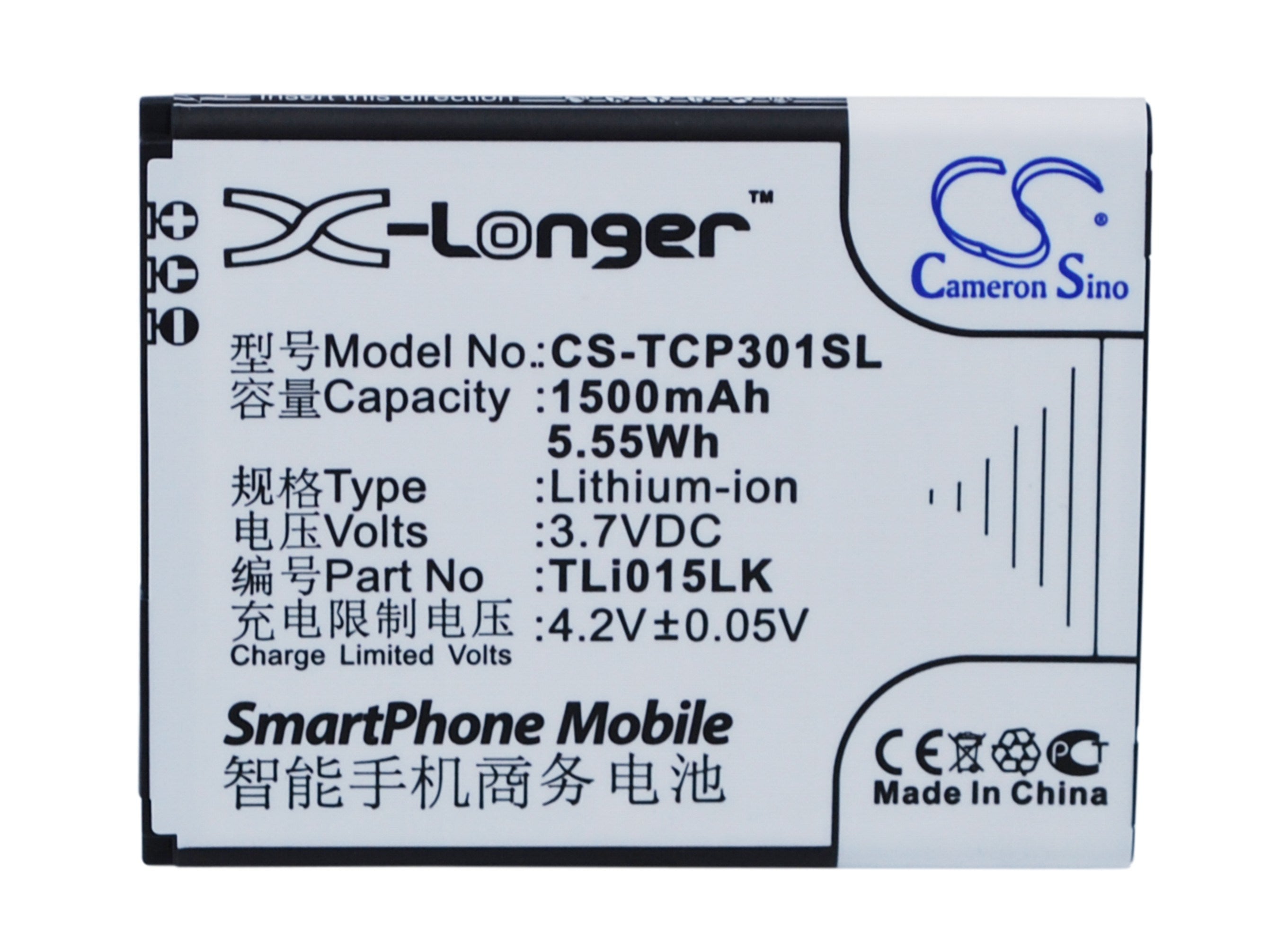 1500mAh Battery - CS-TCP301SL / Li-ion / Volts: 3.7