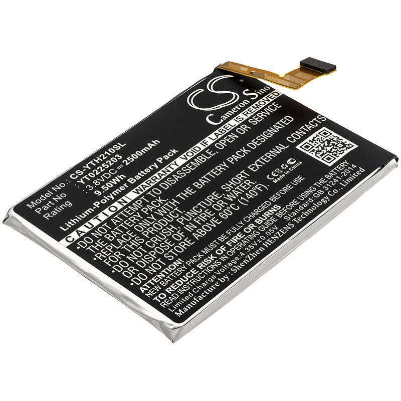 2500mAh Battery - CS-YTH210SL / Li-Polymer / Volts: 3.8