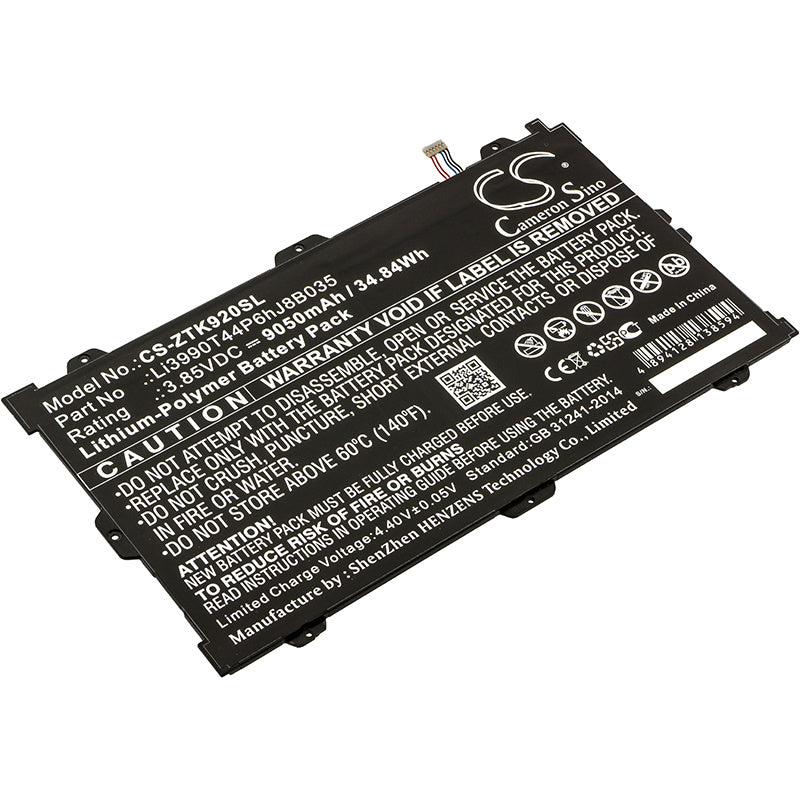 9050mAh Battery - CS-ZTK920SL / Li-Polymer / Volts: 3.85