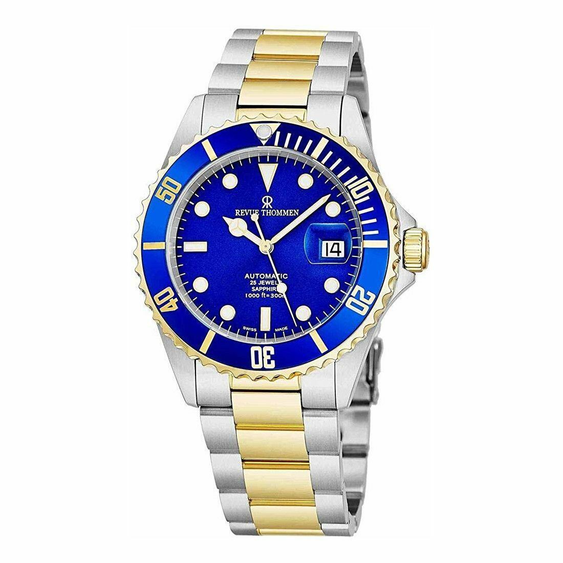 Revue Thommen 17571.2145 Diver Blue Dial Two Tone Stainless Steel Swiss Automatic Watch