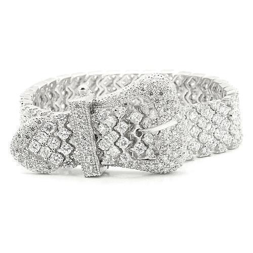 LOS179 - Rhodium 925 Sterling Silver Bracelet with AAA Grade CZ in Clear