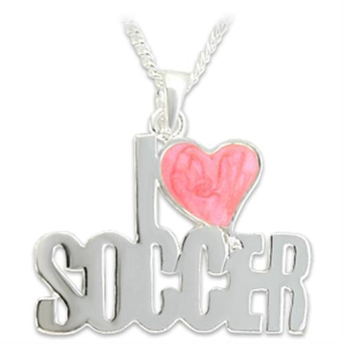 OT016 - Silver Brass Pendant with Epoxy in Rose