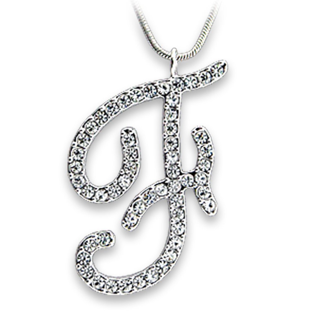 OT119 - Rhodium Brass Pendant with Top Grade Crystal in Clear