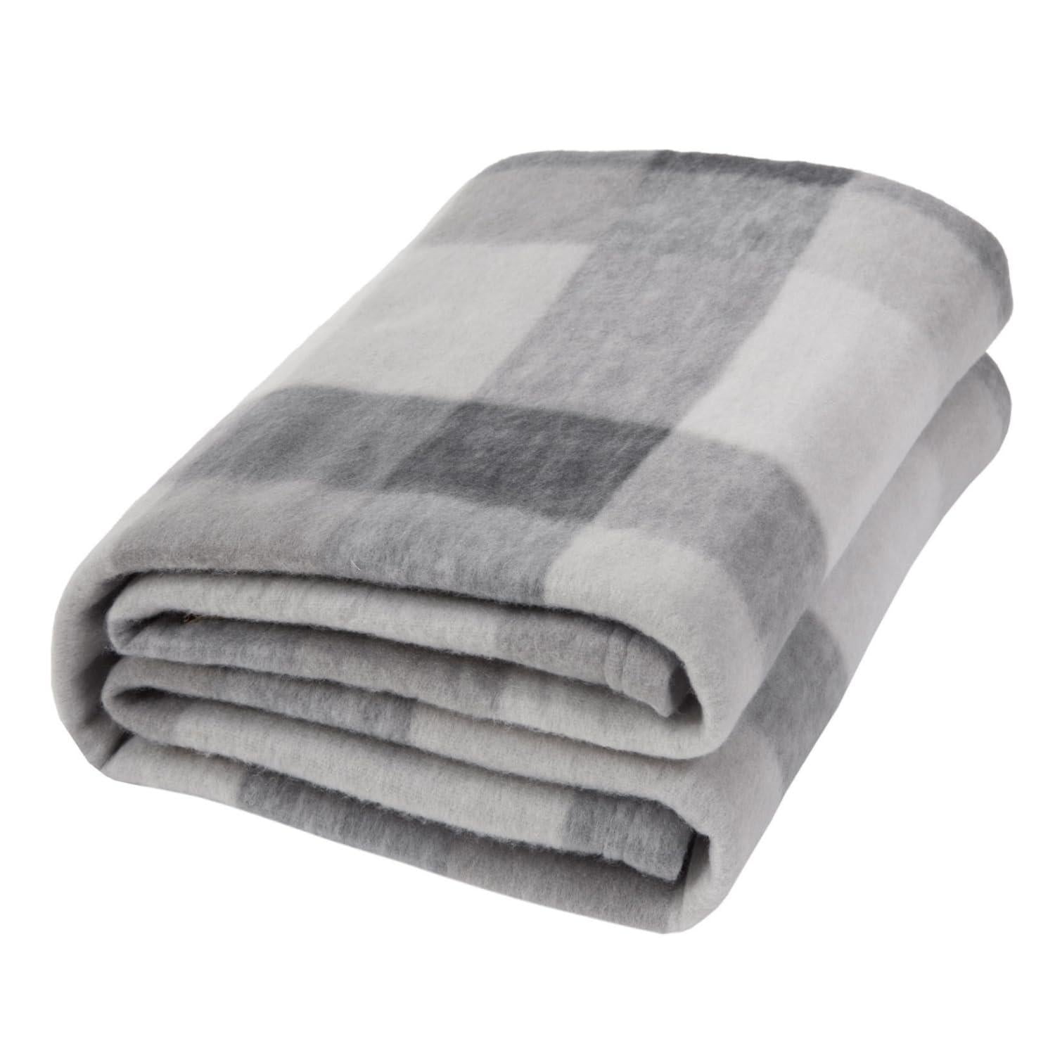 Check Tartan Fleece Blanket Throw Super Soft Lightweight Cosy Sofa Bed Picnic Grey Plaid Throw Blanket Gift 50x60 inch