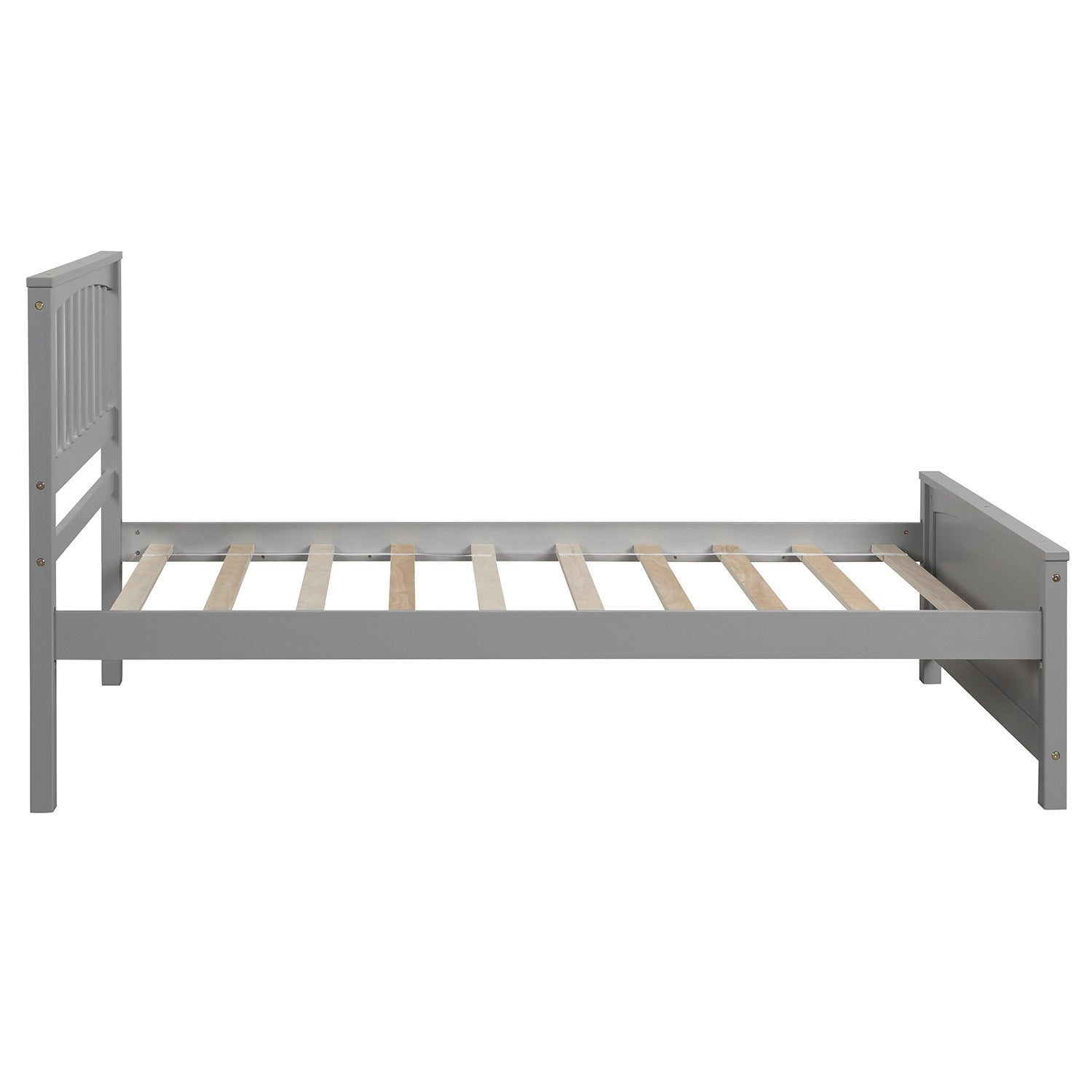 Wood Platform Bed Twin size Platform Bed; Gray