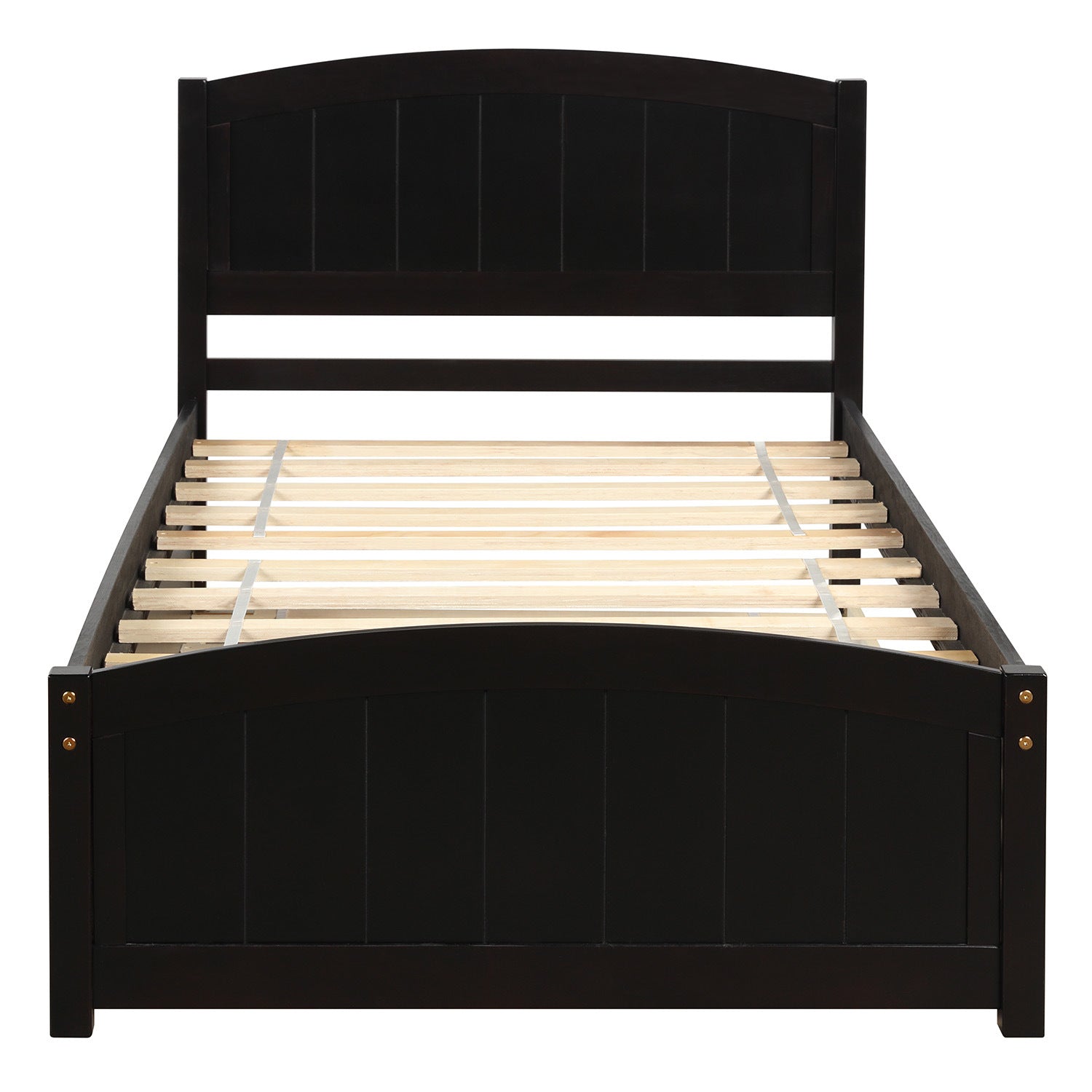 Twin size Platform Bed with Trundle; Espresso RT