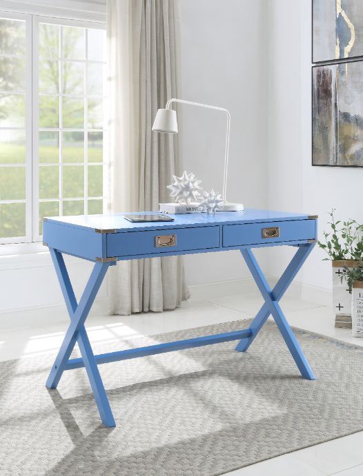 Amenia Writing Desk; Blue Finish YF