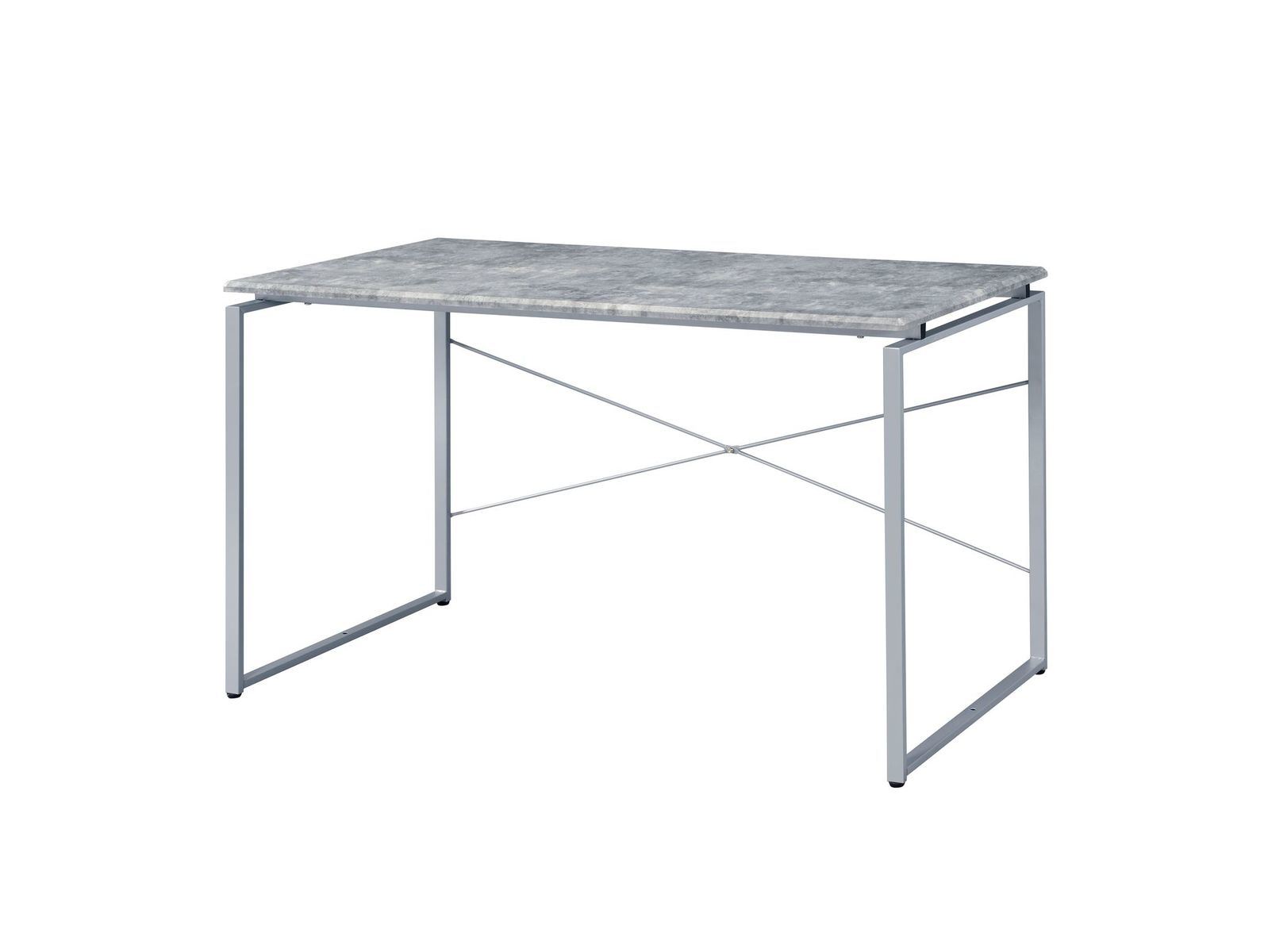 Jurgen Desk; Faux Concrete & Silver YF