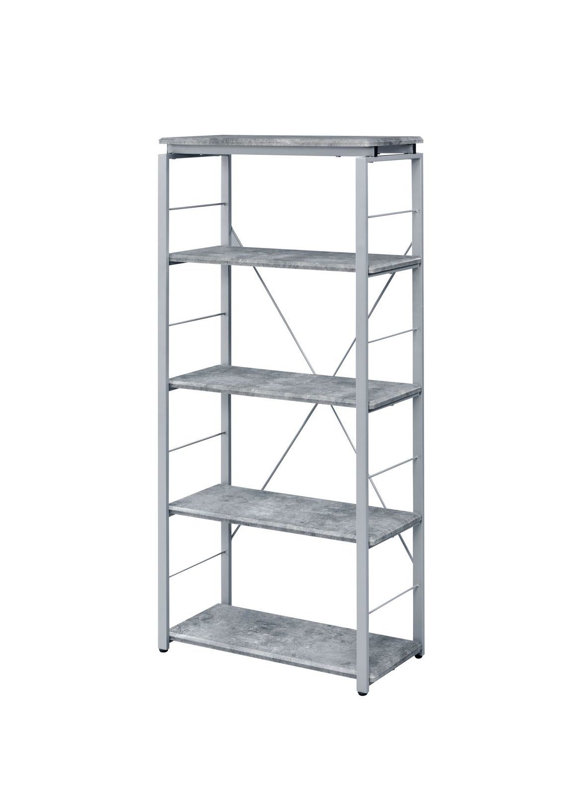 Jurgen Bookshelf; Faux Concrete & Silver YF