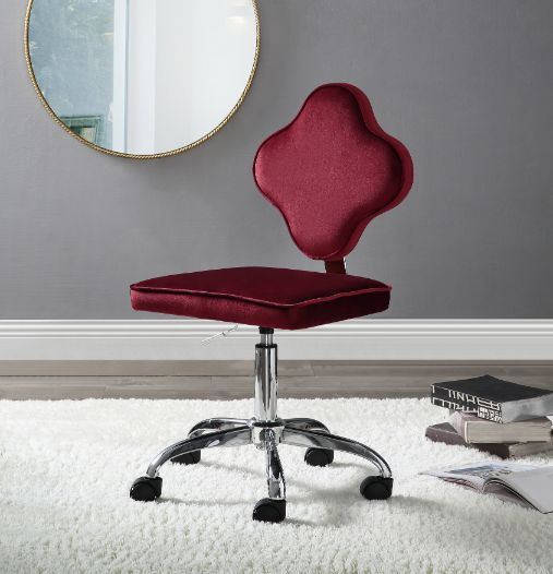 Clover Office Chair; Red Velvet AL