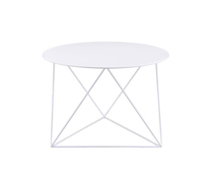 Epidia Accent Table; White Finish YF