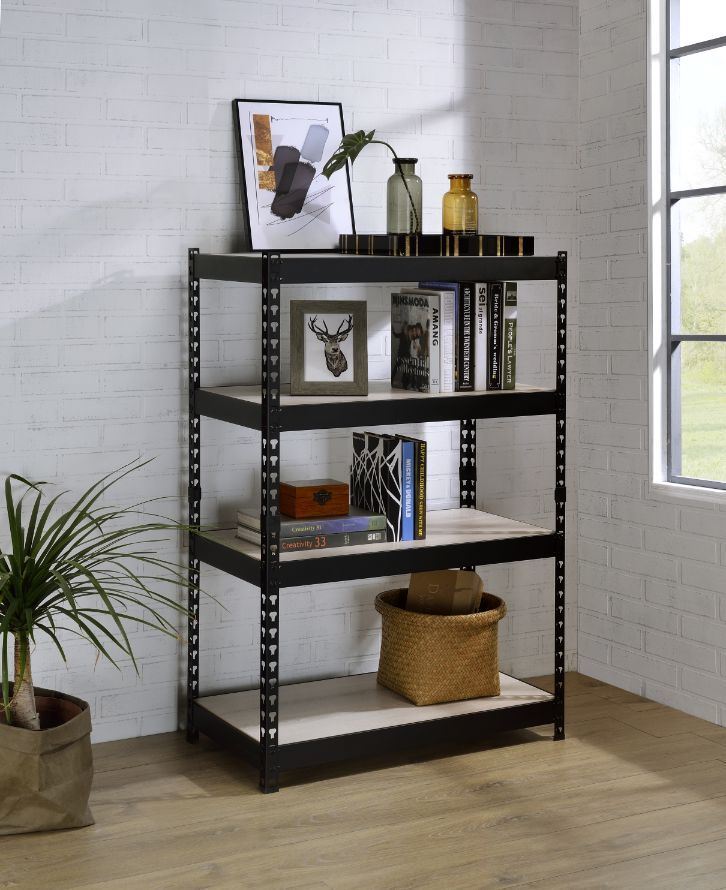 Decmus Bookshelf; Natural & Black Finish YF